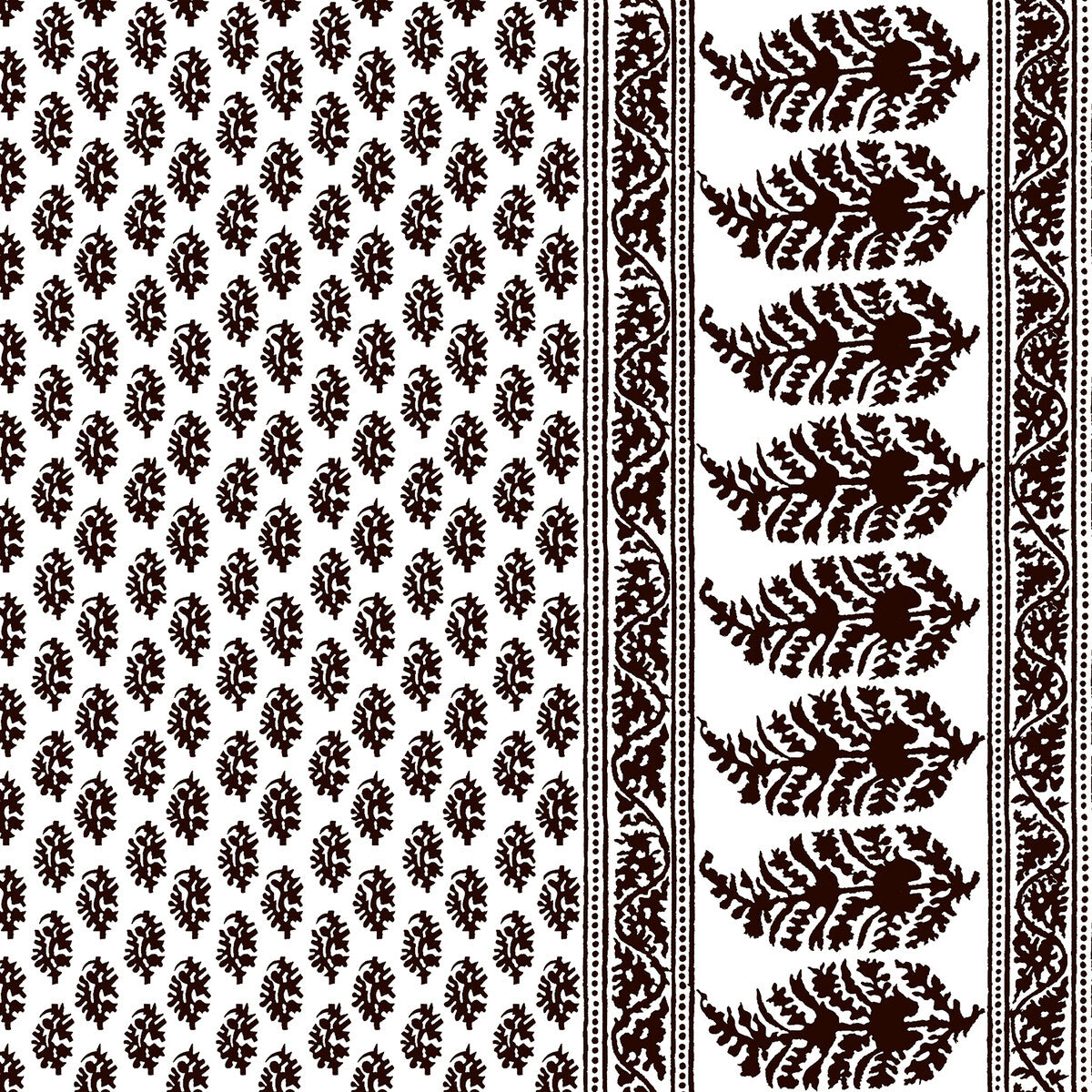 Aravaquita fabric in chocolate color - pattern LCT1028.005.0 - by Gaston y Daniela in the Lorenzo Castillo V collection
