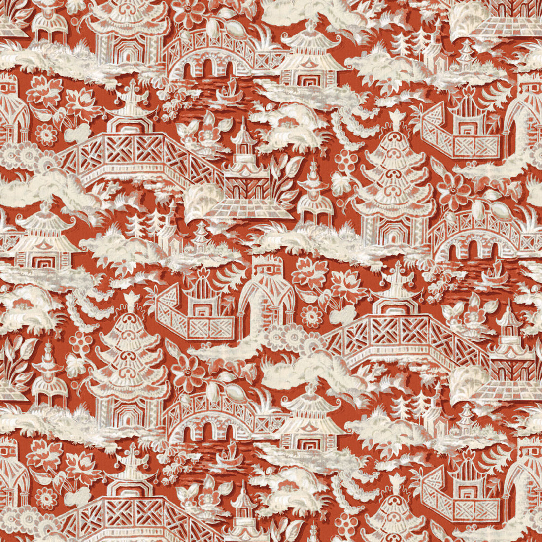 Marta fabric in teja color - pattern LCT1048.004.0 - by Gaston y Daniela in the Lorenzo Castillo VI collection