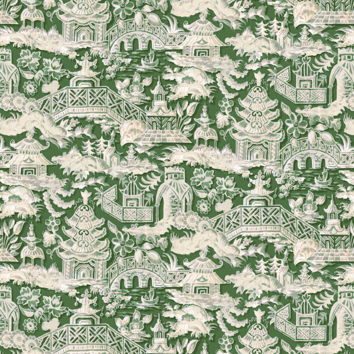 Marta fabric in verde color - pattern LCT1048.005.0 - by Gaston y Daniela in the Lorenzo Castillo VI collection