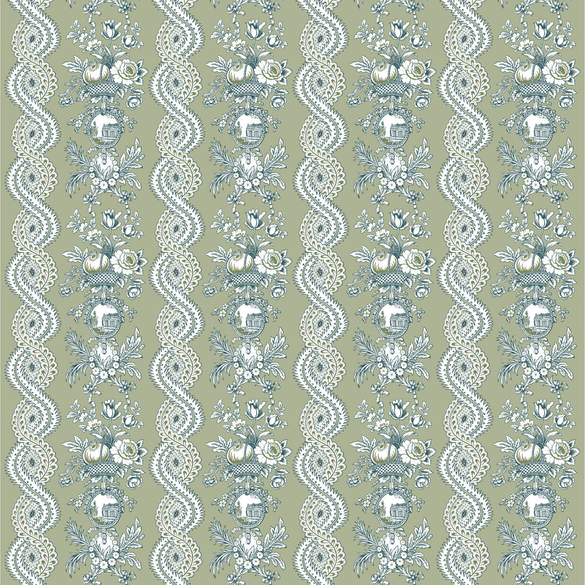 Pilara fabric in verde color - pattern LCT1059.002.0 - by Gaston y Daniela in the Lorenzo Castillo VI collection