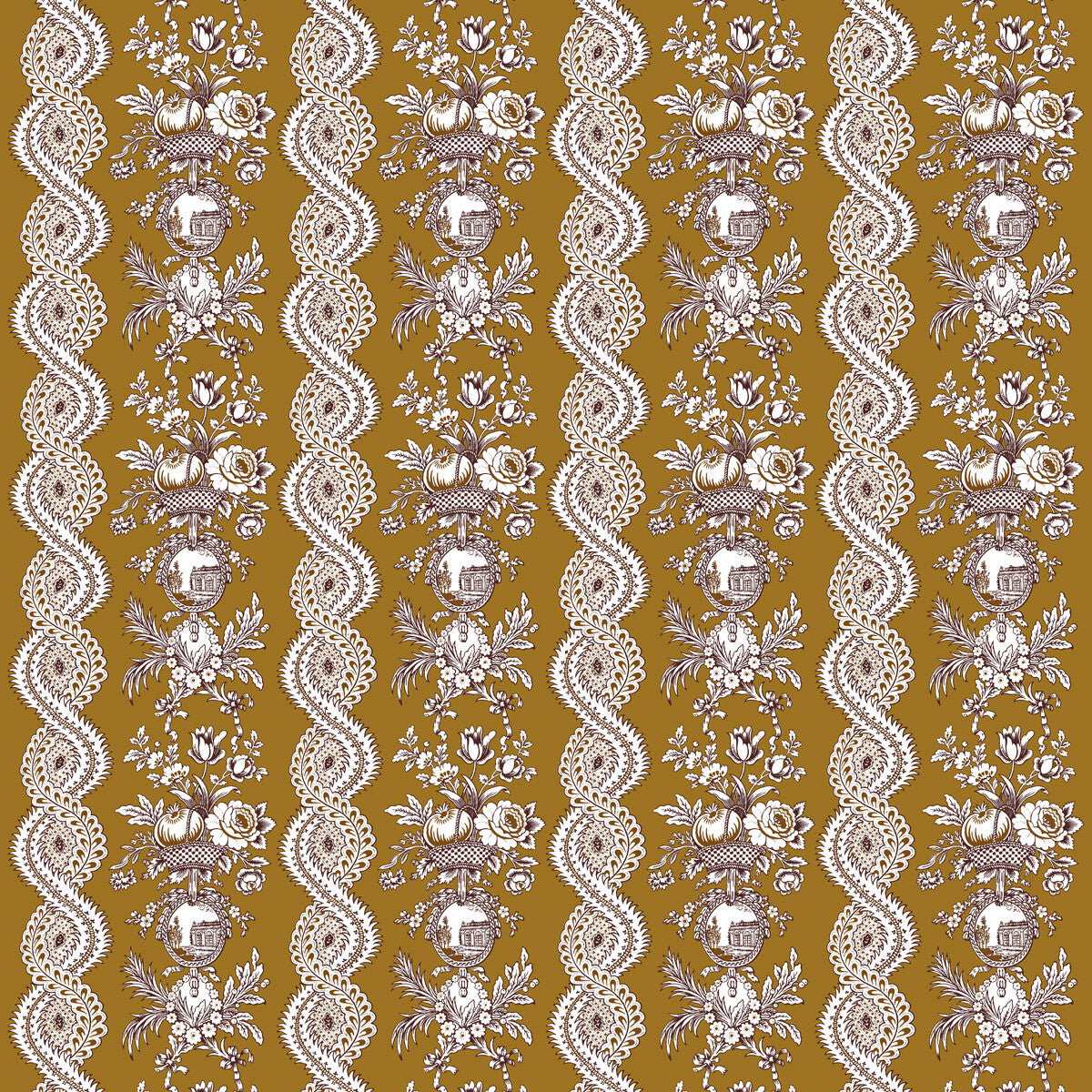 Pilara fabric in ocre color - pattern LCT1059.003.0 - by Gaston y Daniela in the Lorenzo Castillo VI collection