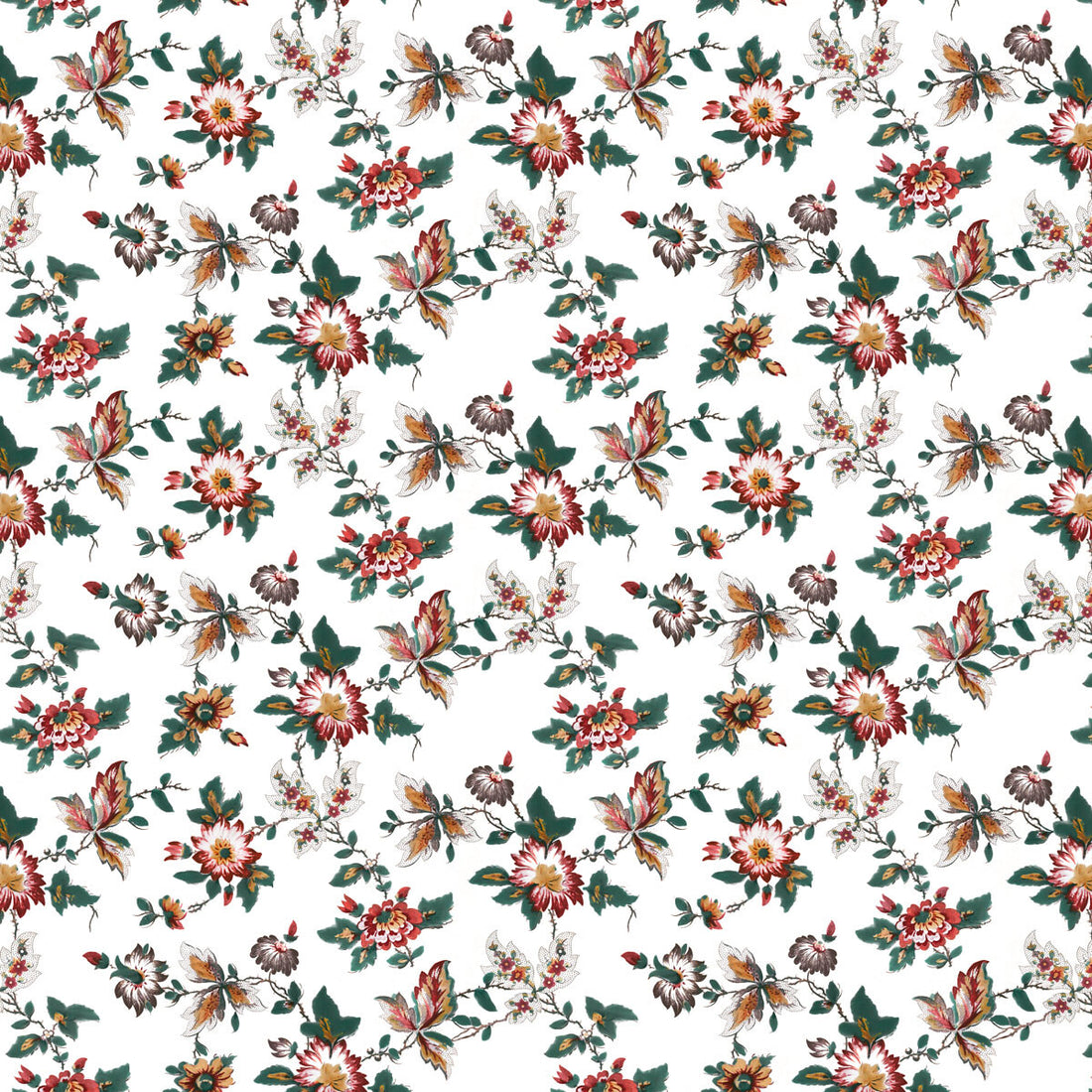 Brigitta fabric in rojo color - pattern LCT1070.001.0 - by Gaston y Daniela in the Lorenzo Castillo VI collection