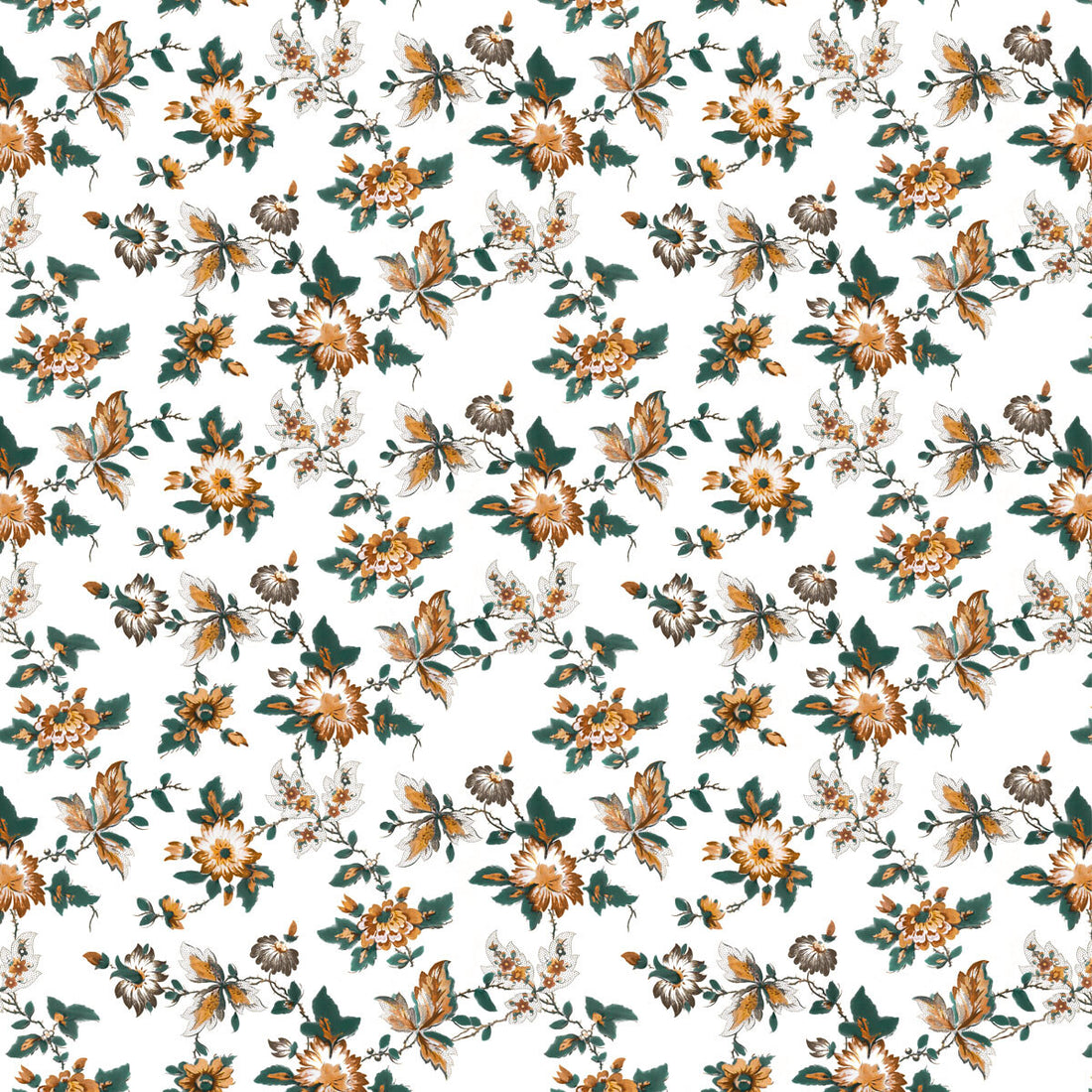 Brigitta fabric in ocre color - pattern LCT1070.002.0 - by Gaston y Daniela in the Lorenzo Castillo VI collection
