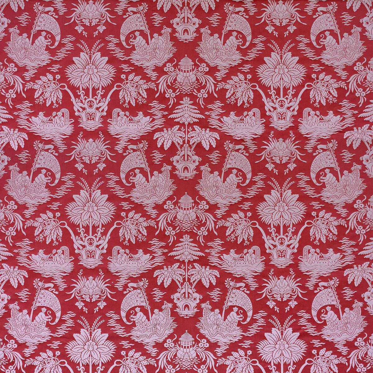 Guangxu fabric in rojo color - pattern number LCT1153.003.0 - by Gaston y Daniela in the Lorenzo Castillo X collection
