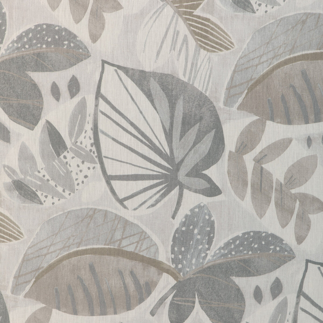 Leaf-A-Lot fabric in dove color - pattern LEAF-A-LOT.11.0 - by Kravet Basics in the Mid-Century Modern collection