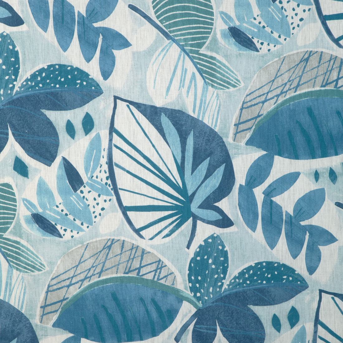 Leaf-A-Lot fabric in ocean color - pattern LEAF-A-LOT.5.0 - by Kravet Basics in the Mid-Century Modern collection