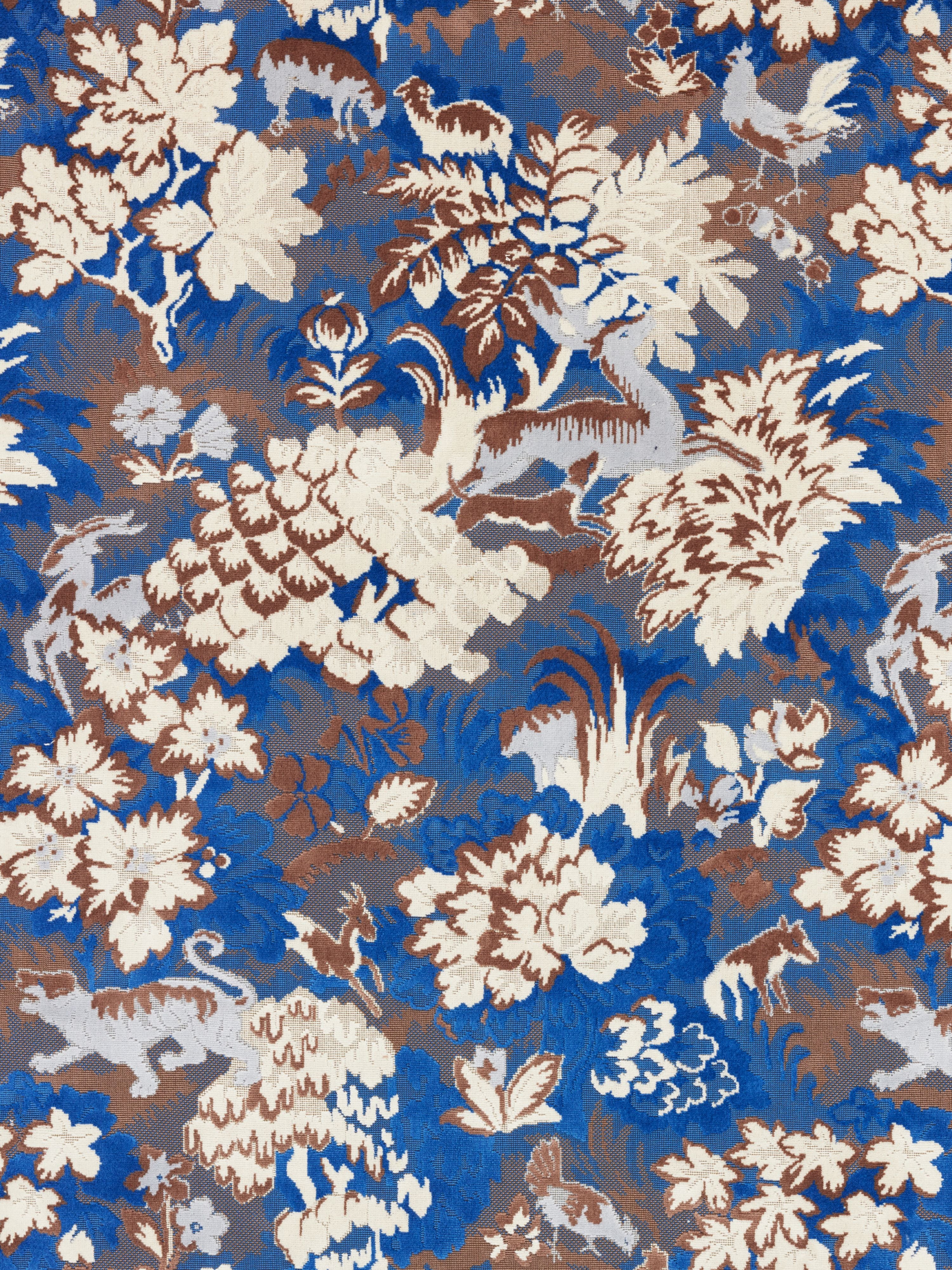 Tails Tale fabric in blue wood color - pattern number M1 00010264 - by Scalamandre in the Old World Weavers collection