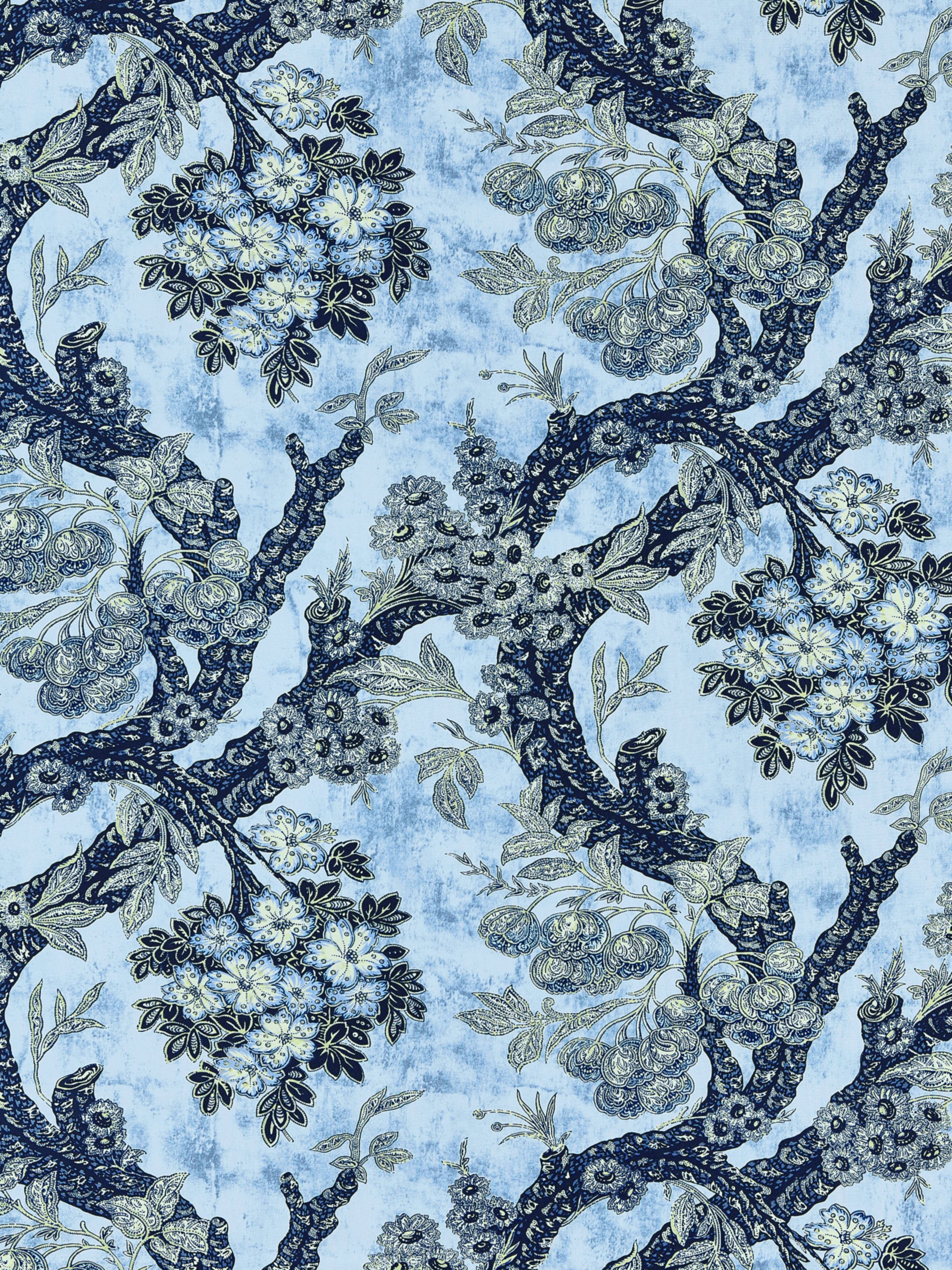 Summerhouse Hill fabric in blues color - pattern number M7 0001SUMM - by Scalamandre in the Old World Weavers collection