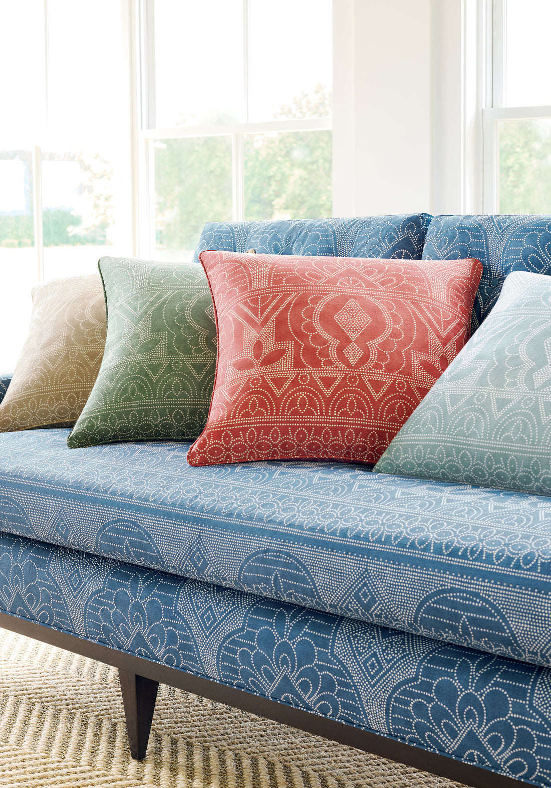 Pillow in Medinas fabric in sunbaked color - pattern number F981304 - by Thibaut in the Montecito collection