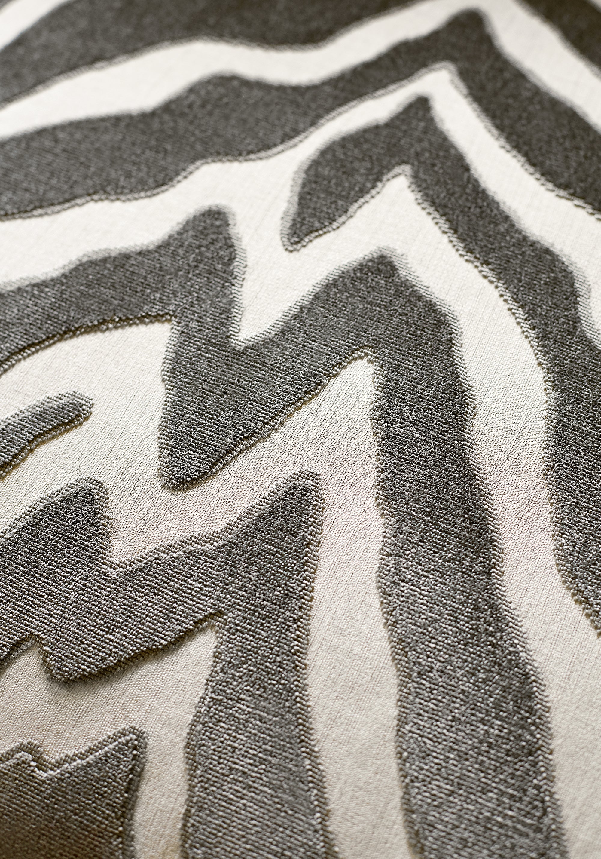 Detailed Etosha Velvet woven fabric in graphite color - pattern number W80404 by Thibaut in the Woven Resource Vol 10 Menagerie collection