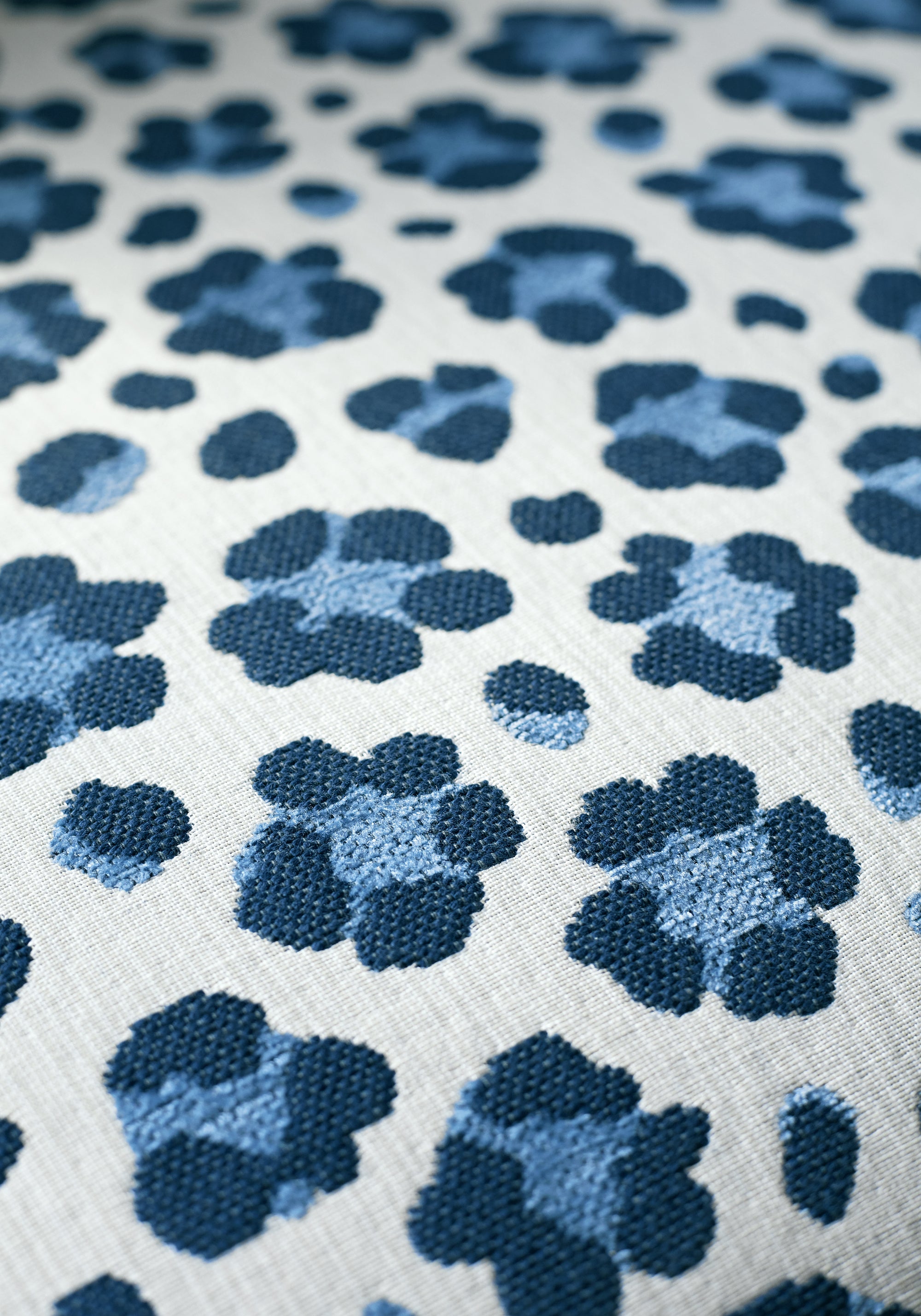 Detailed view of Stirling Chair in Trixie woven fabric in navy and sky color - pattern number W80419 by Thibaut in the Woven Resource Vol 10 Menagerie collection