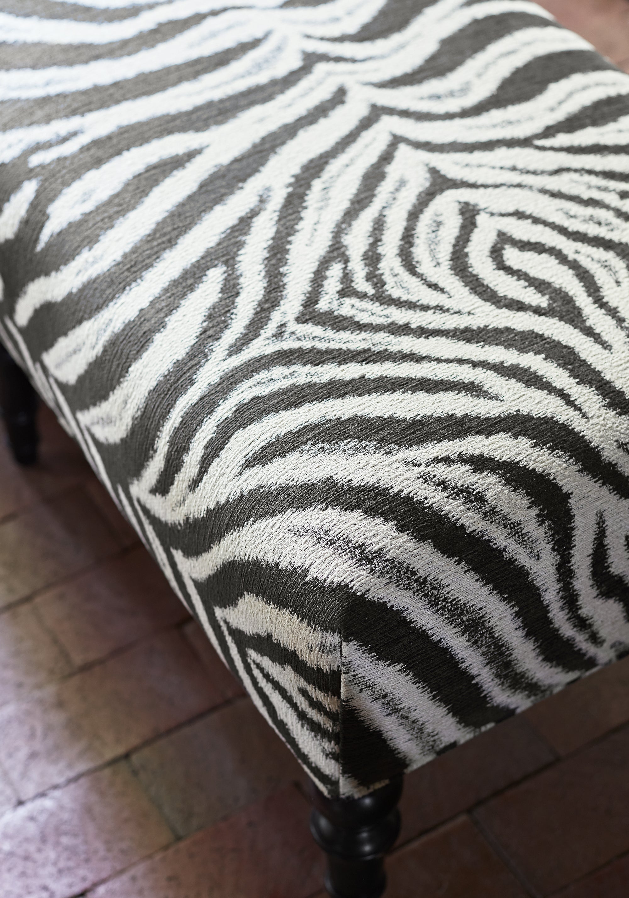 Detailed Zamira woven fabric in black color - pattern number W80438 by Thibaut in the Woven Resource Vol 10 Menagerie collection