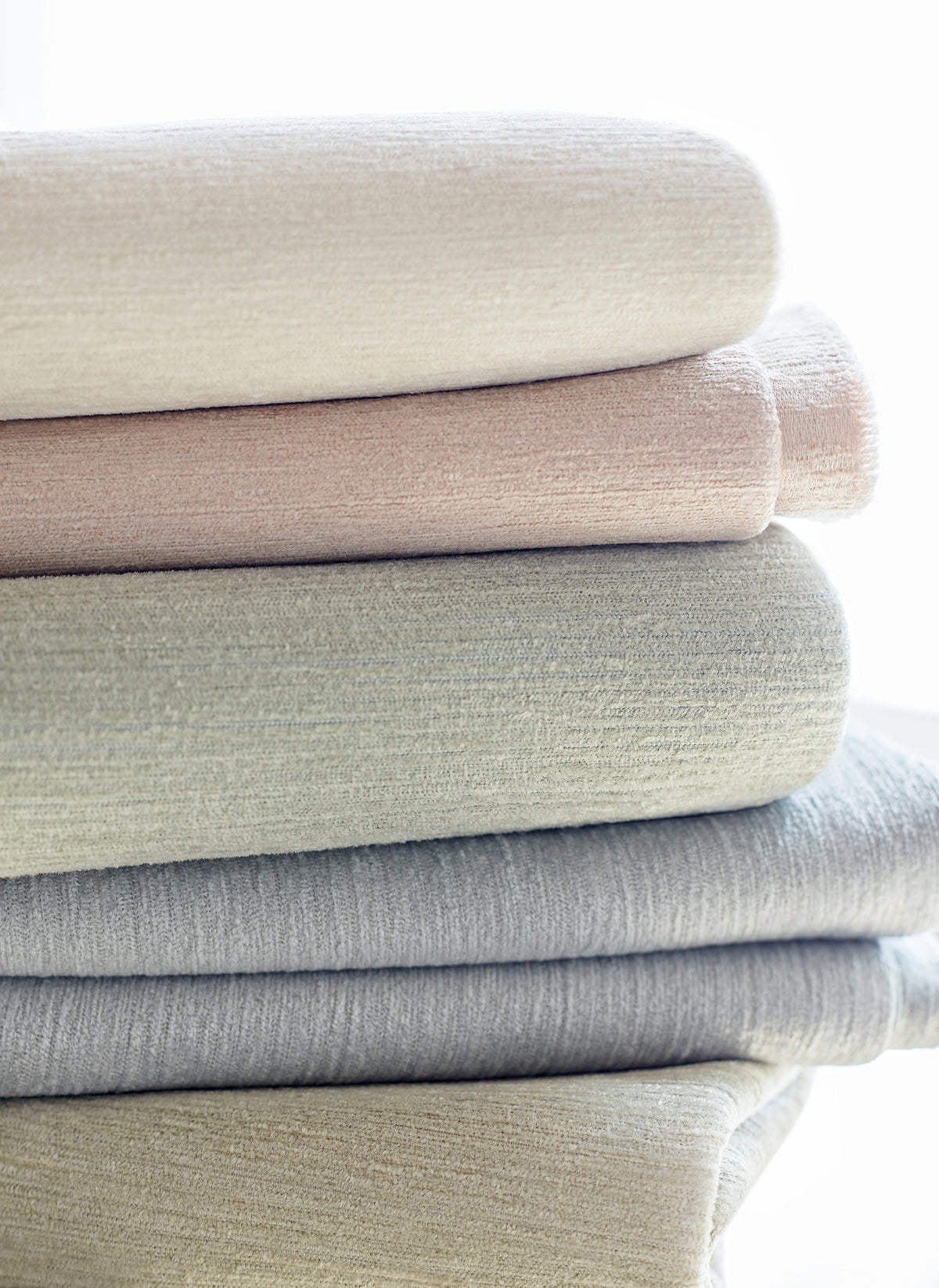 Collection of fabrics in Annalise woven stain resistant fabric featuring celadon color fabric - pattern number W80468 - by Thibaut in the Mosaic collection