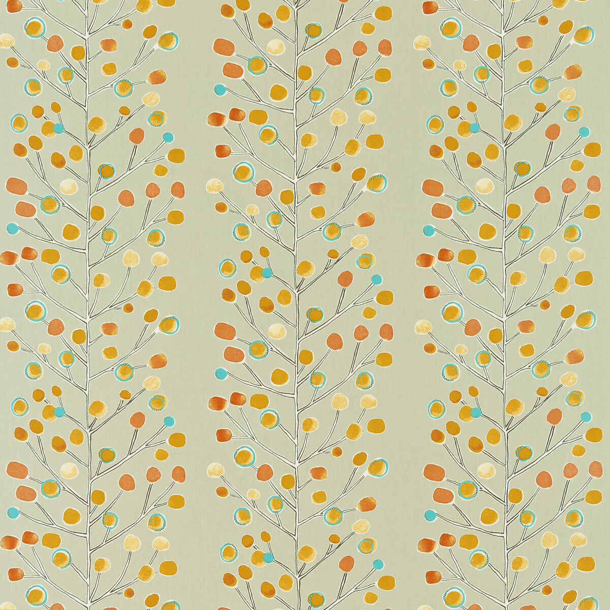 Berry Tree fabric in neutral tangerine color - pattern number NMEL120052.SCN.0 - by Scion in the Scion collection