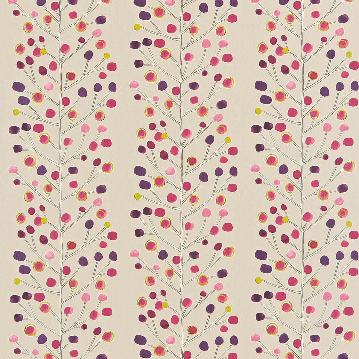 Berry Tree fabric in mint plum berry color - pattern number NMEL120053.SCN.0 - by Scion in the Scion collection