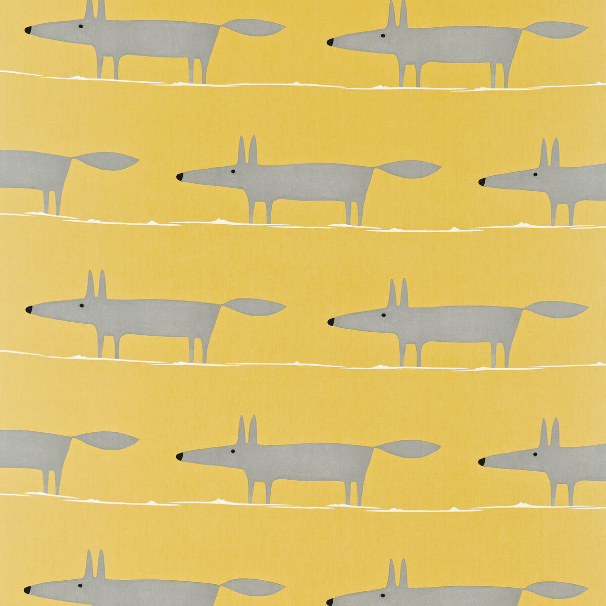 Mr Fox fabric in sunflower gull chalk color - pattern number NMEL120070.SCN.0 - by Scion in the Scion collection
