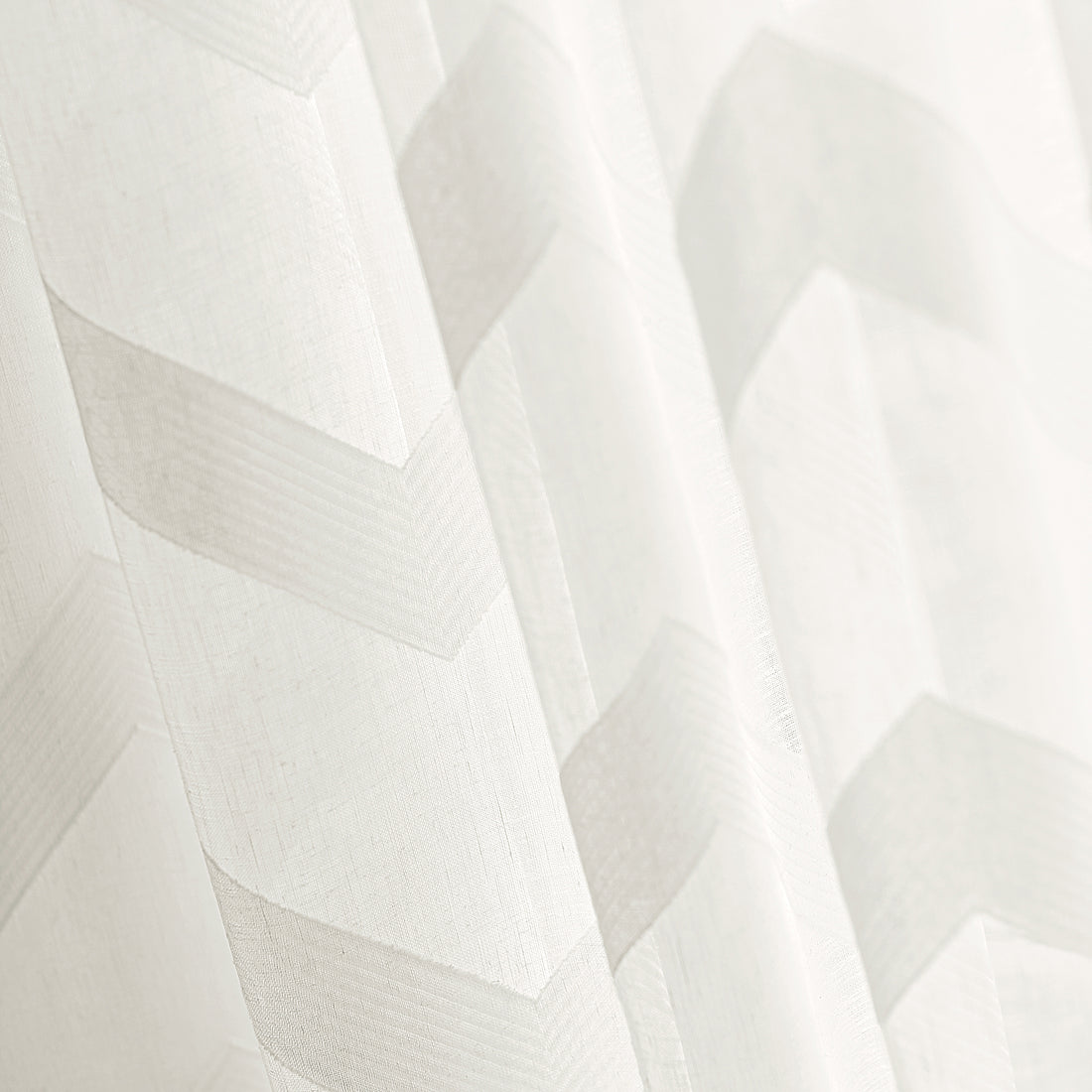Detail of Adalar Chevron woven fabric in Off White - pattern number AW9129