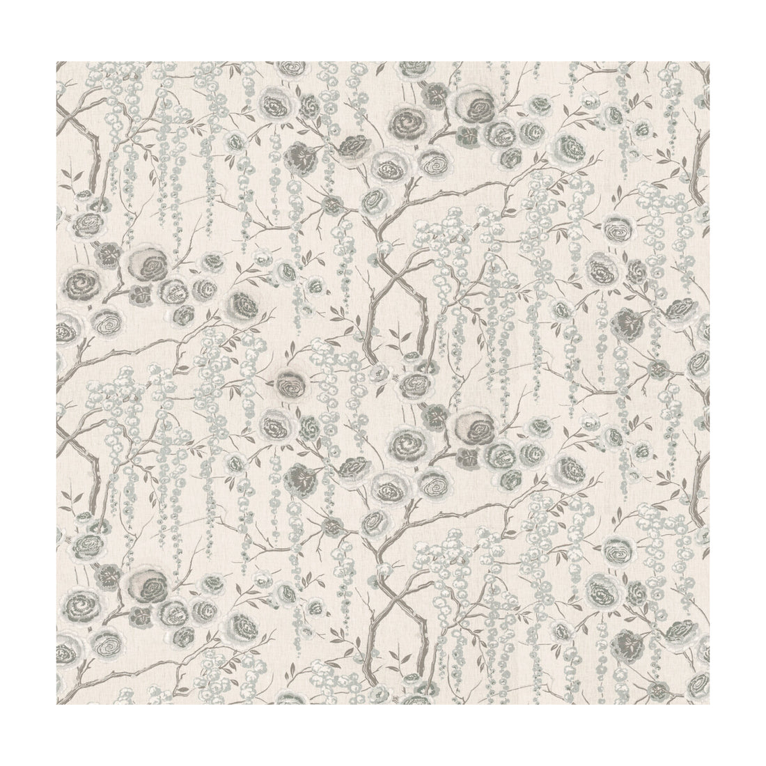 Peonytree fabric in silver color - pattern PEONYTREE.11.0 - by Kravet Basics in the Sarah Richardson Harmony collection