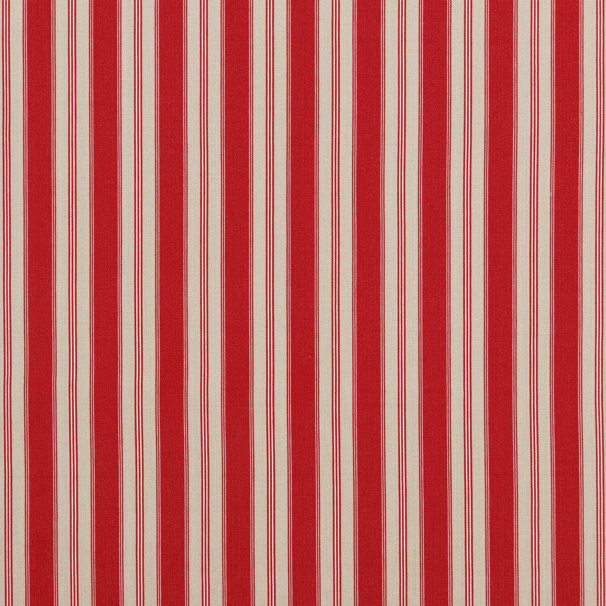 Tango Ticking fabric in red color - pattern PF50430.4.0 - by Baker Lifestyle in the Carnival collection
