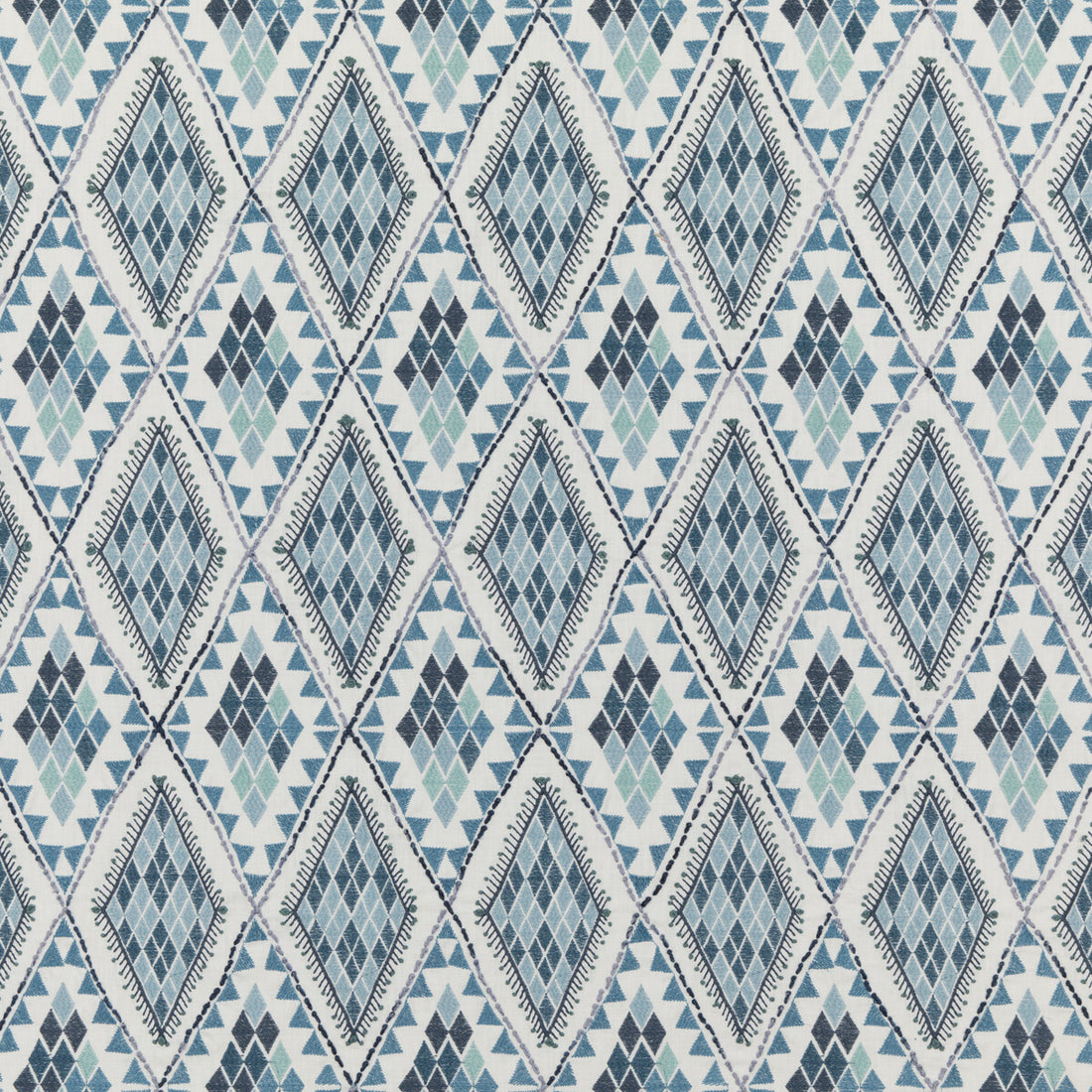 Castelo fabric in indigo color - pattern PF50443.1.0 - by Baker Lifestyle in the Homes &amp; Gardens III collection