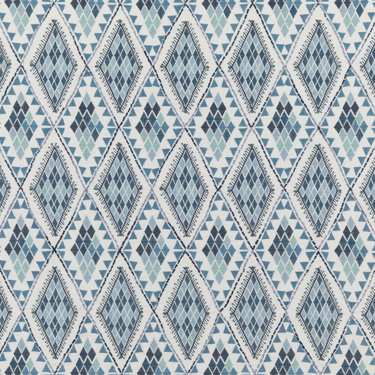 Castelo fabric in indigo color - pattern PF50443.1.0 - by Baker Lifestyle in the Homes & Gardens III collection