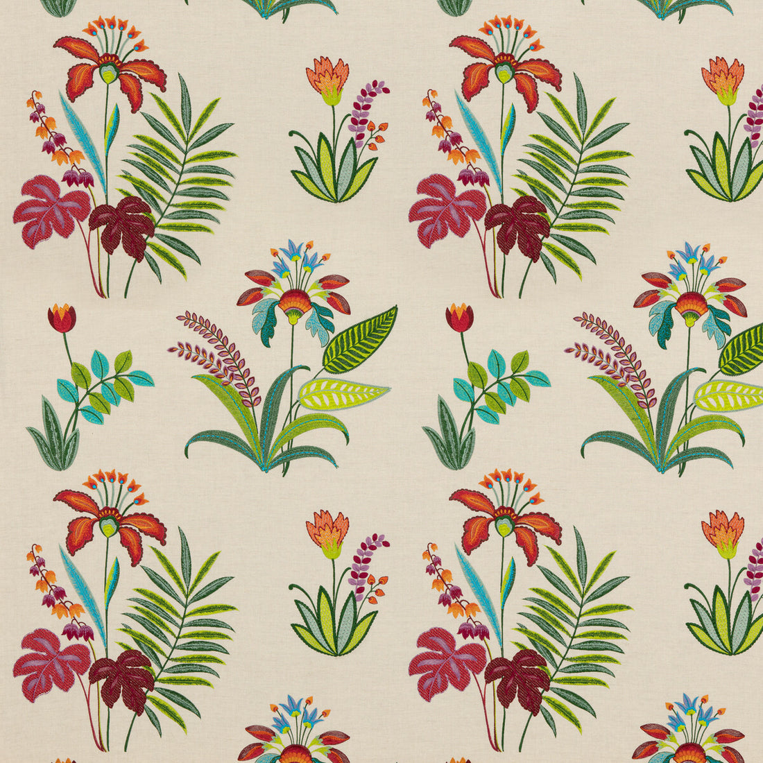 Botanical Paradise fabric in multi color - pattern PF50466.1.0 - by Baker Lifestyle in the Fiesta collection