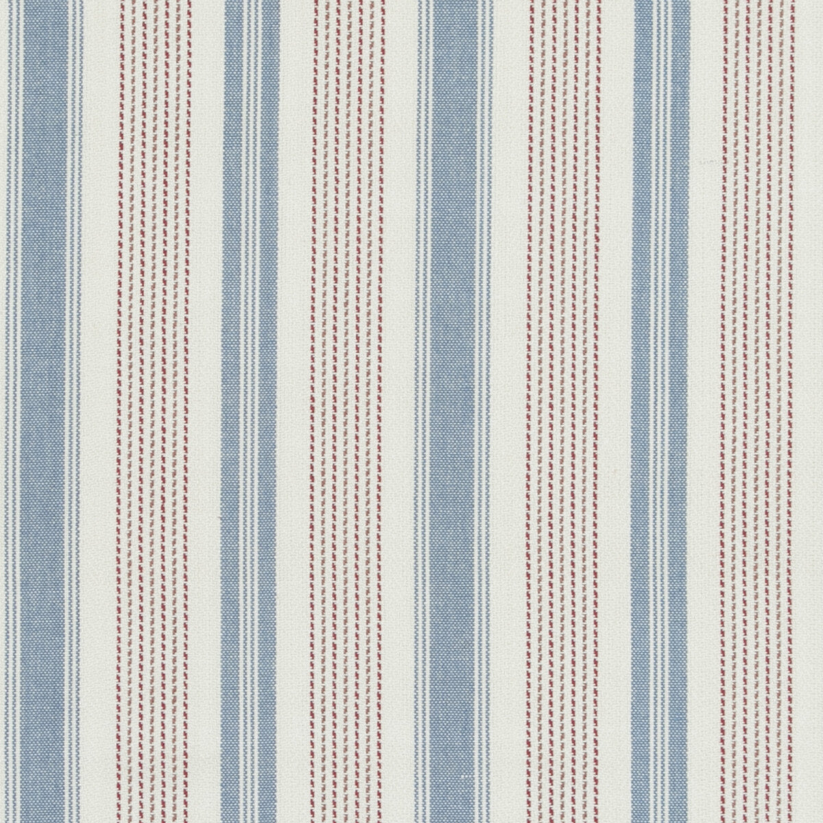 Purbeck Stripe fabric in red/blue color - pattern PF50507.4.0 - by Baker Lifestyle in the Bridport collection