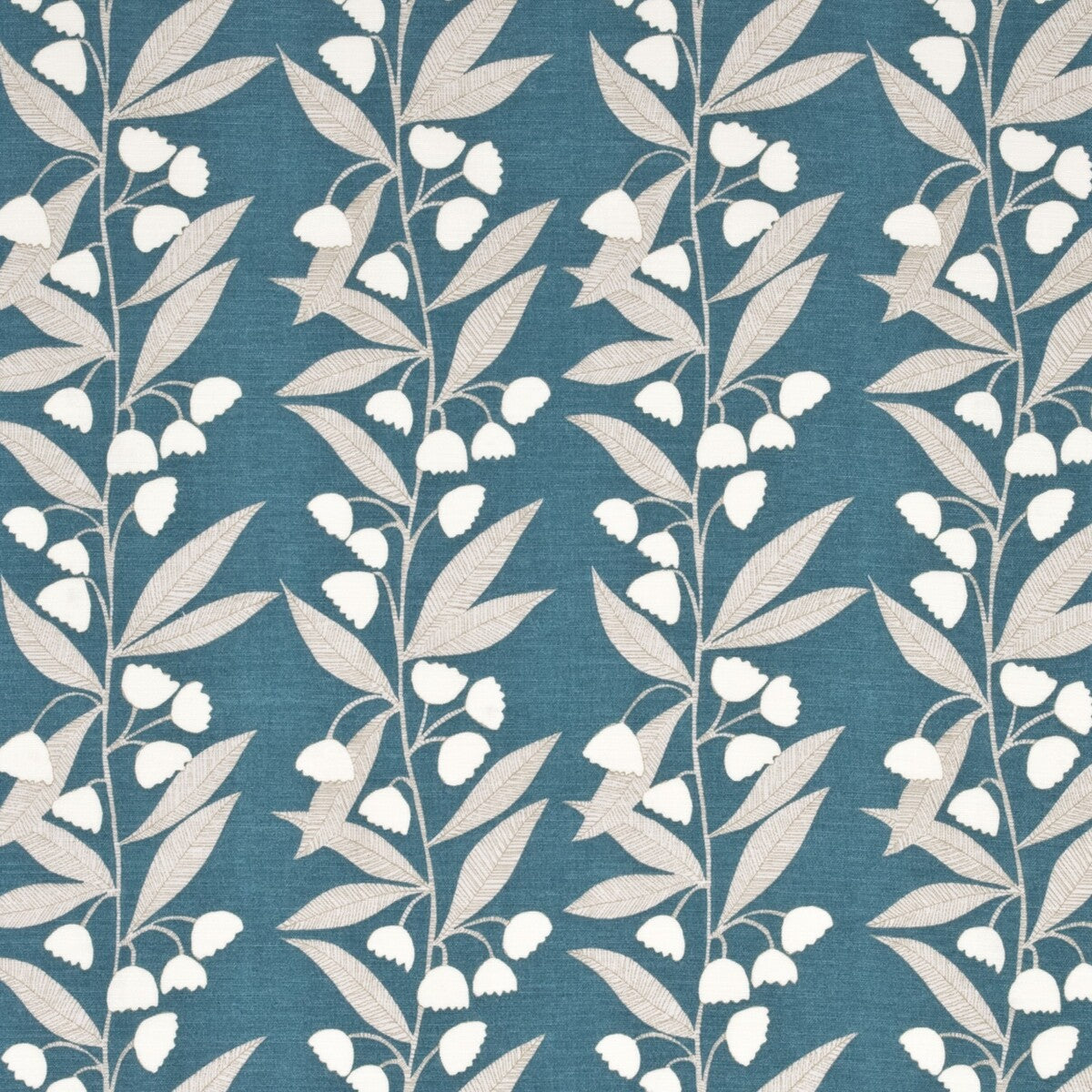 Bell Flower fabric in teal color - pattern PP50361.3.0 - by Baker Lifestyle in the Homes & Gardens II collection