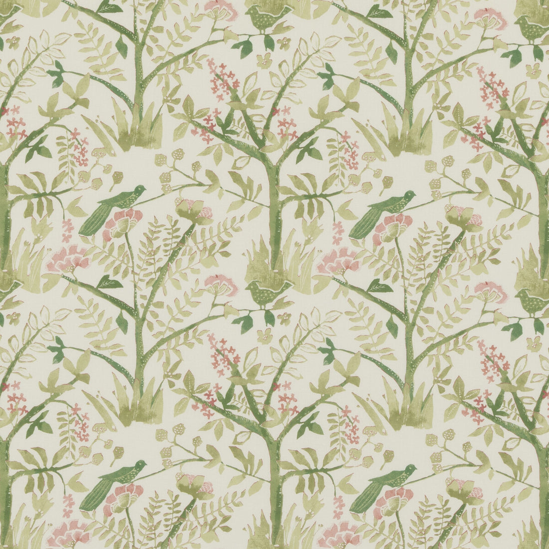 Lulworth fabric in green/pink color - pattern PP50502.3.0 - by Baker Lifestyle in the Bridport collection