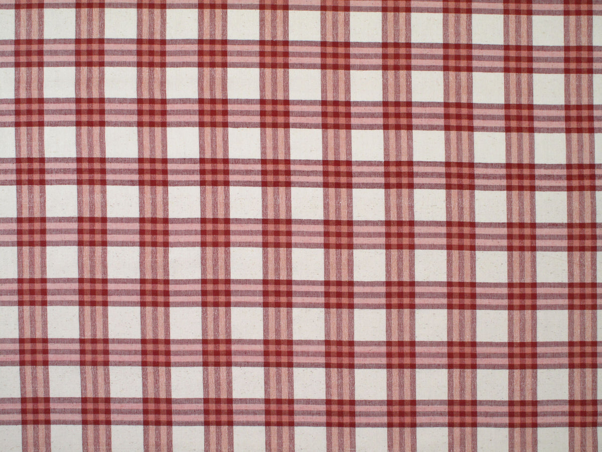 Piccolo Plaid fabric in rose/ivory color - pattern number PQ 00041436 - by Scalamandre in the Old World Weavers collection