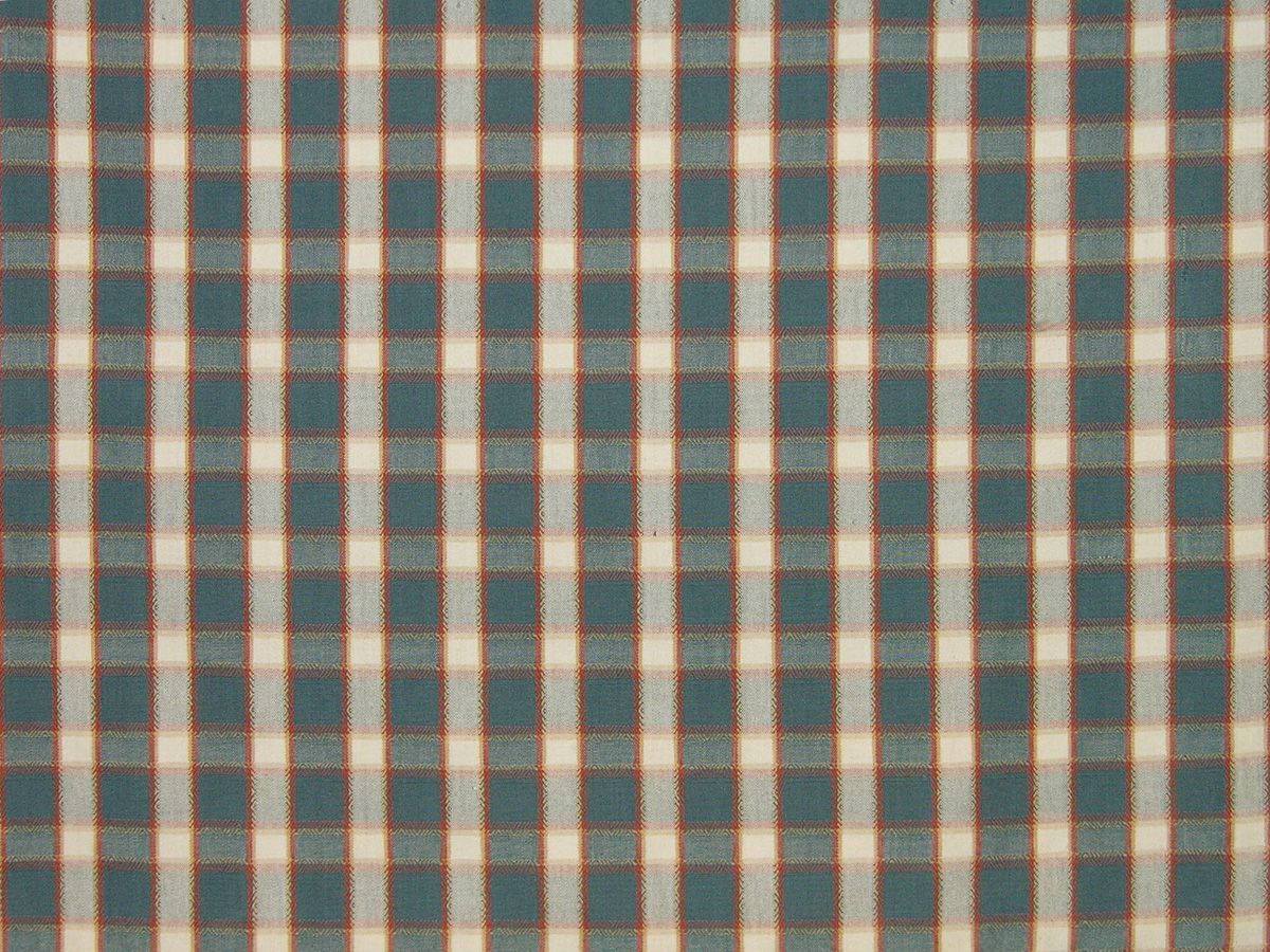 Checkmate fabric in blue/brick color - pattern number PQ 00061253 - by Scalamandre in the Old World Weavers collection