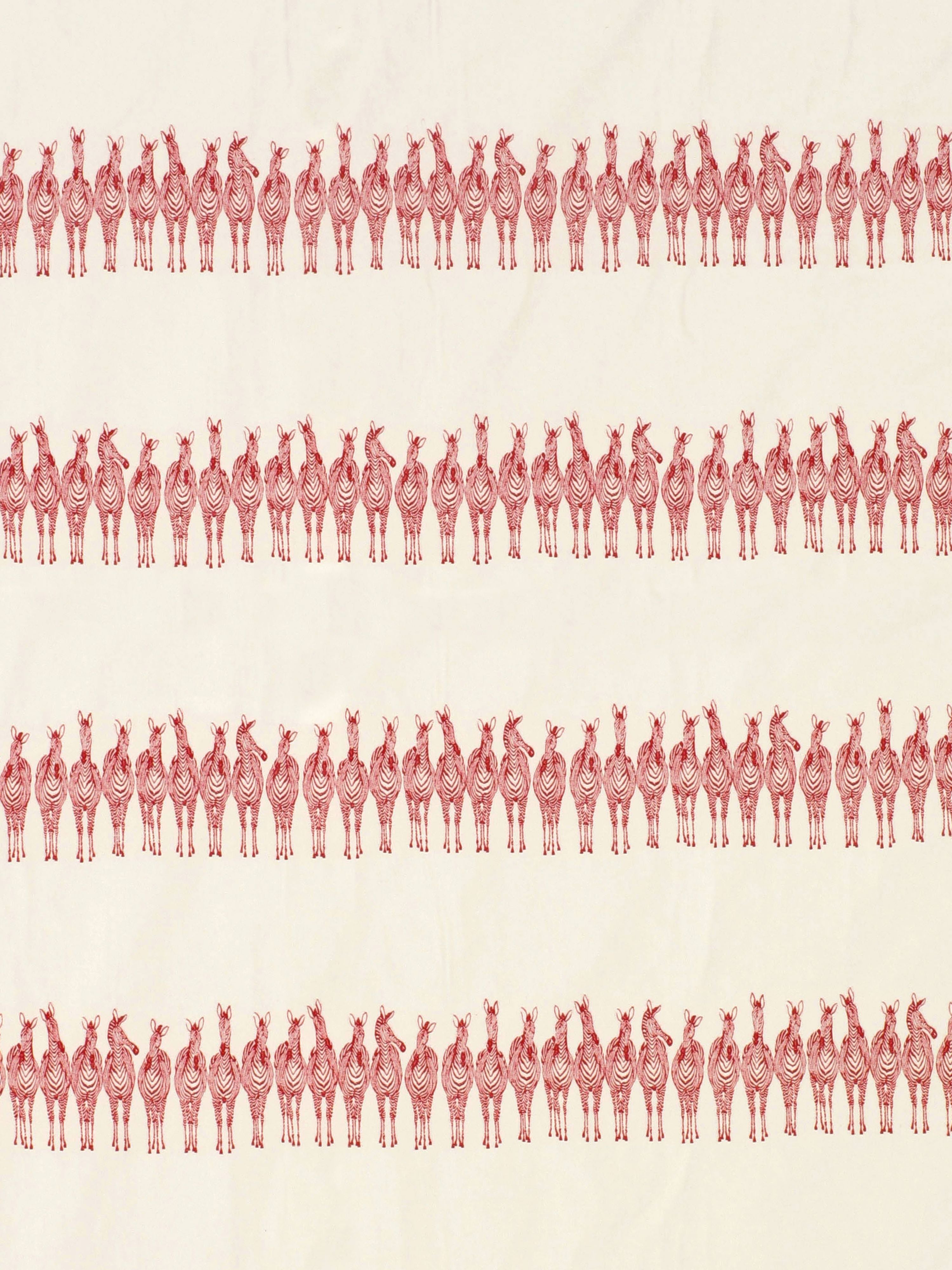 Zebras On Parade fabric in red color - pattern number PZ 00028691 - by Scalamandre in the Old World Weavers collection