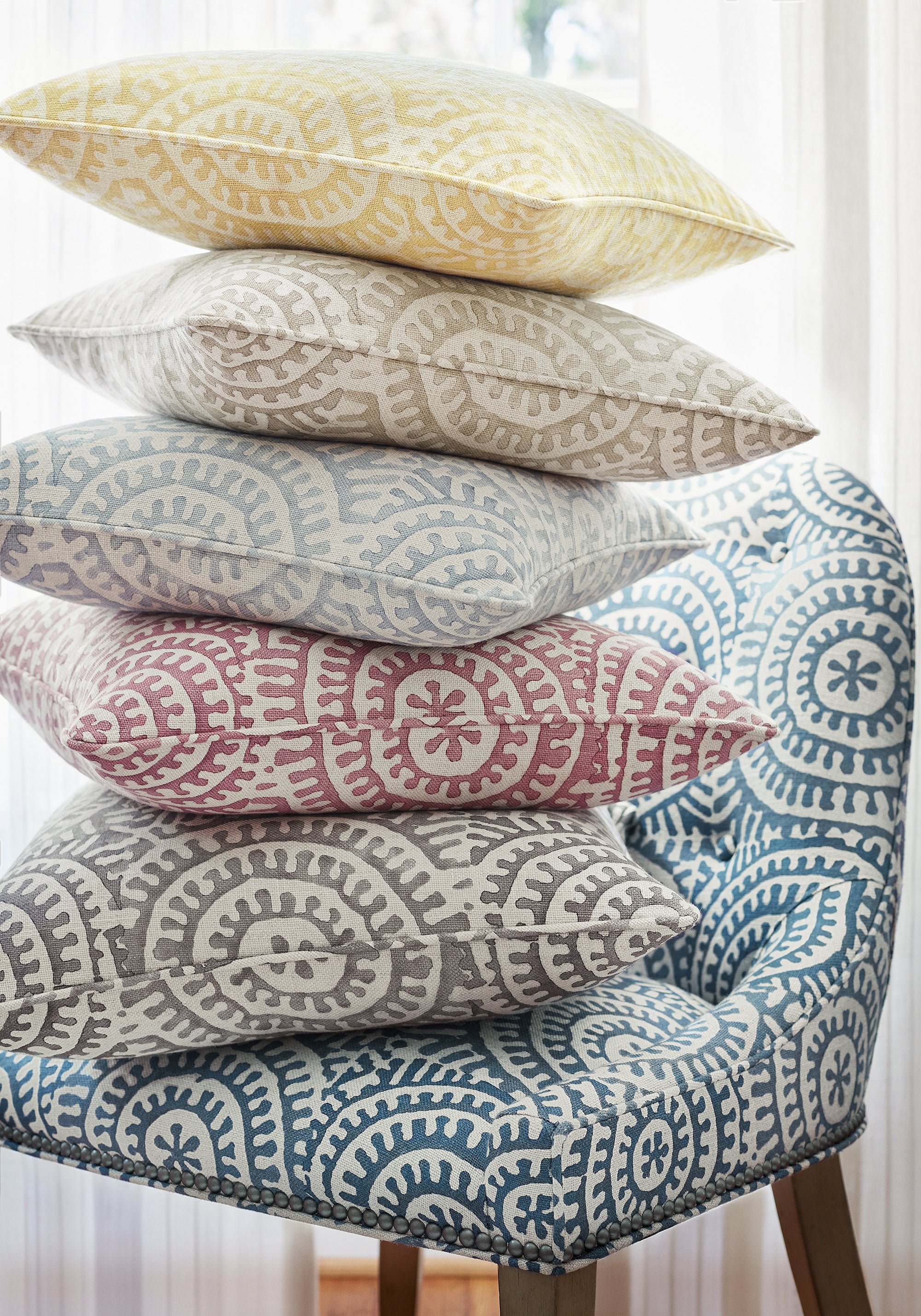 Collection of Kasai printed fabric featuring harvest gold color fabric - pattern number F92933 - by Thibaut in the Paramount collection