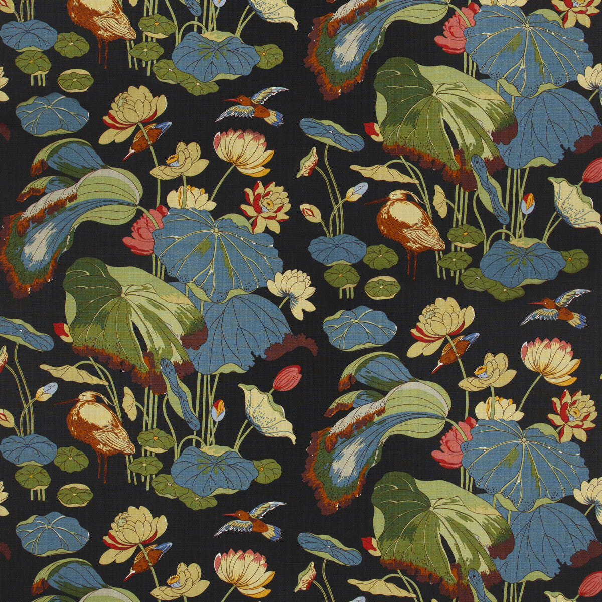 Nympheus Linen fabric in teal/green color - pattern R1206.7.0 - by G P & J Baker in the Perennia collection