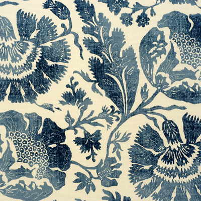 Poppies fabric in indigo/ color - pattern R1375.1.0 - by G P &amp; J Baker in the Perandor collection