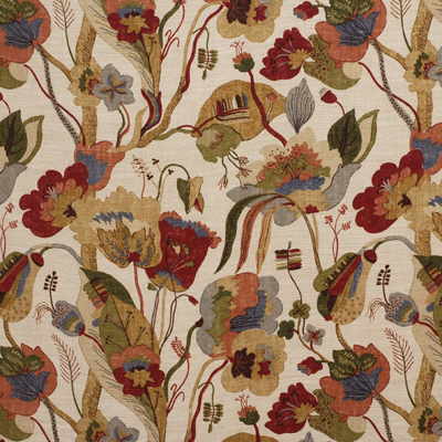 California fabric in red/cream color - pattern R1380.5.0 - by G P &amp; J Baker in the Gatsby collection
