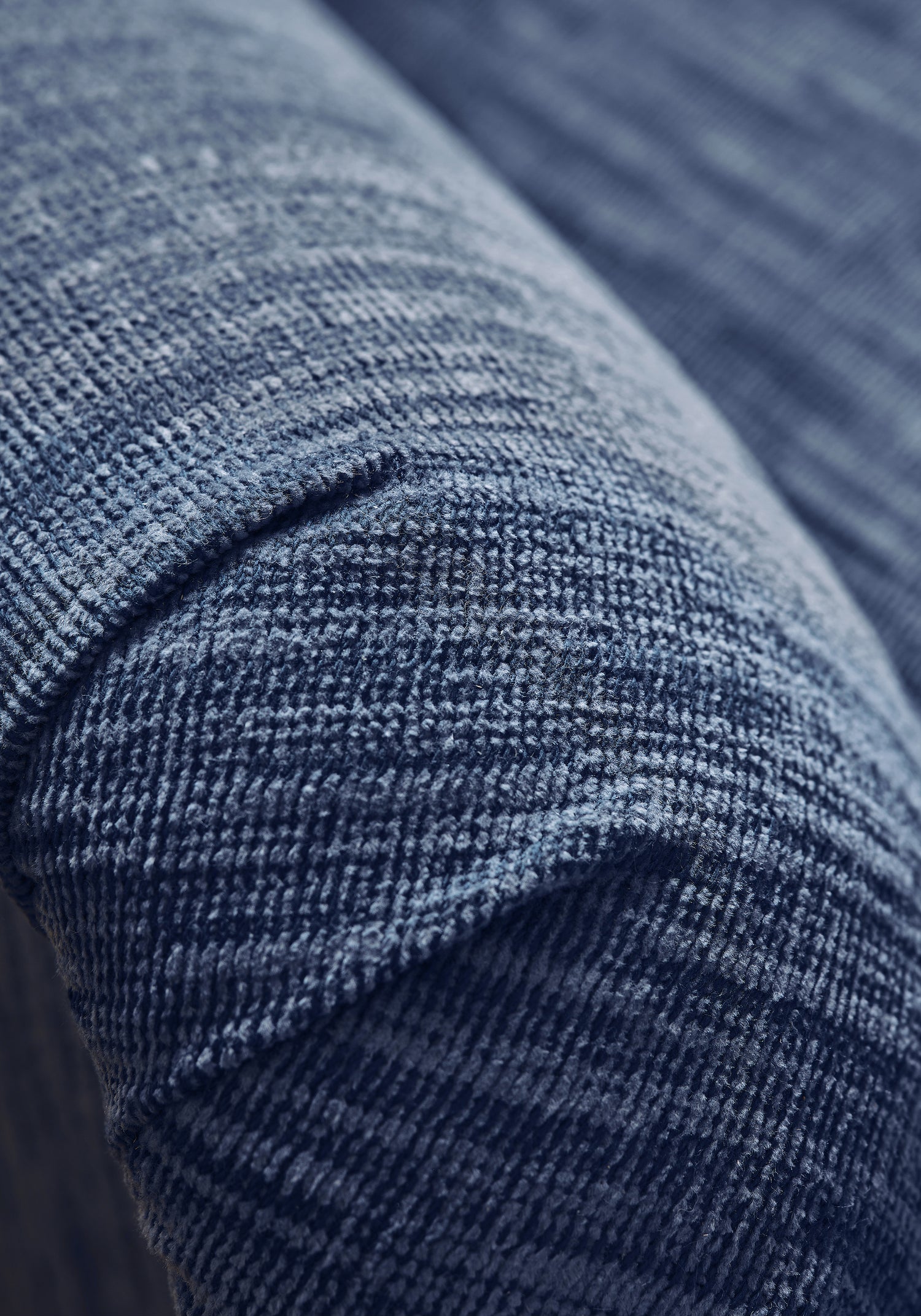 Detailed view of Chatham Chair in Dominic woven fabric in midnight color - pattern number W789122 by Thibaut in the Reverie collection