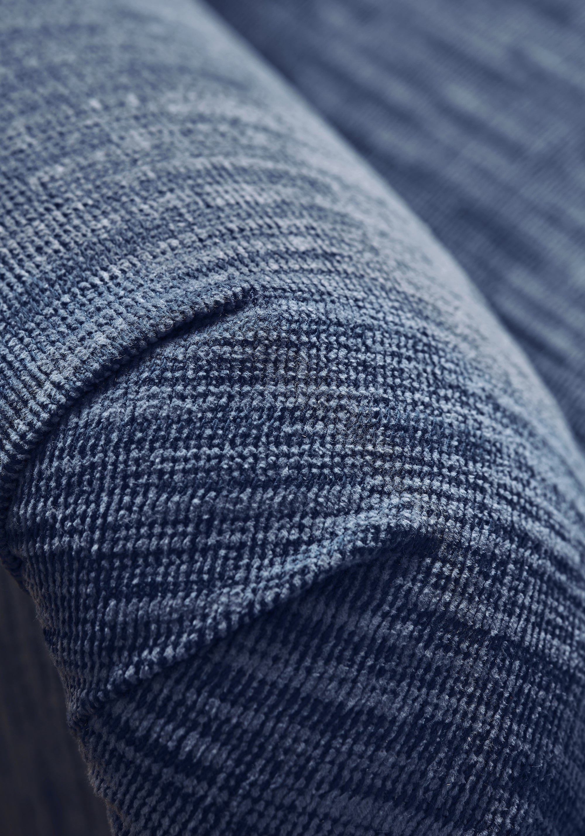 Detailed view of Chatham Chair in Dominic woven fabric in midnight color - pattern number W789122 by Thibaut in the Reverie collection