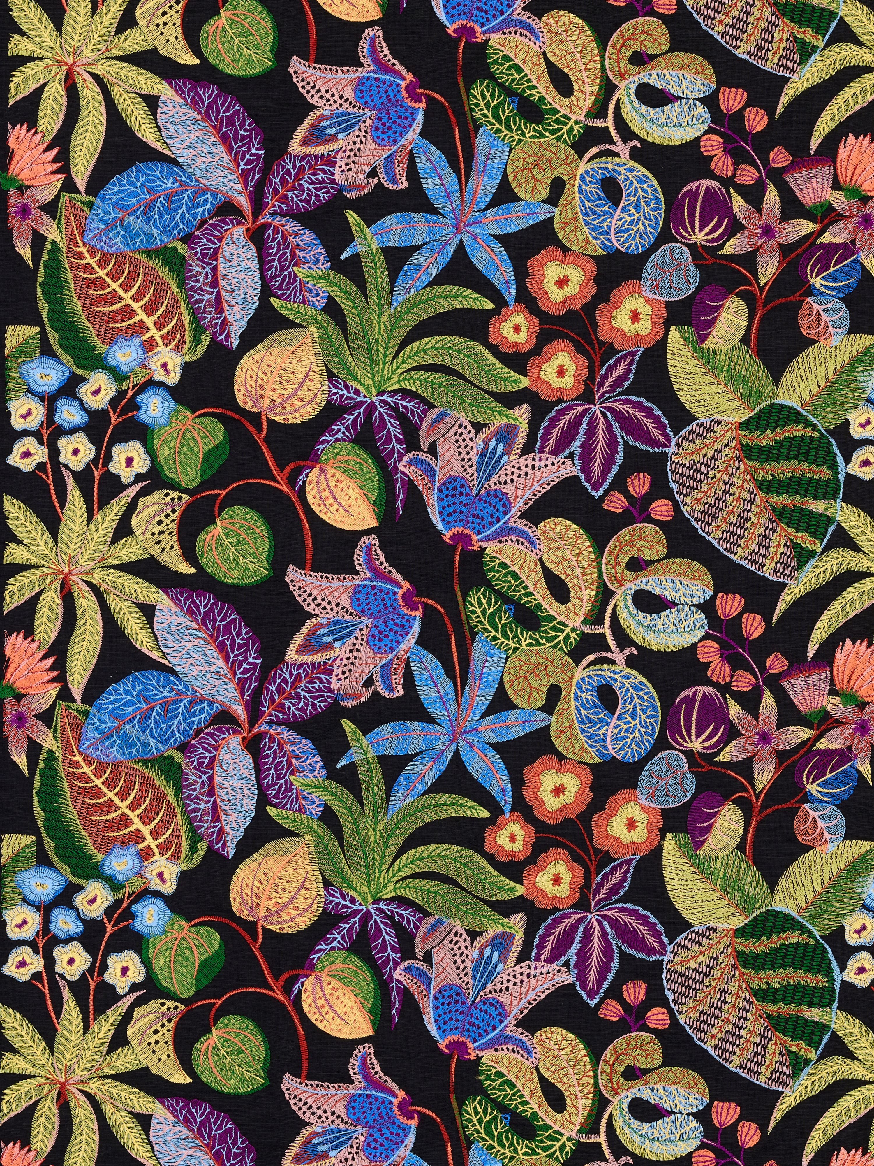Greenhouse fabric in night shade color - pattern number S7 00035400 - by Scalamandre in the Old World Weavers collection