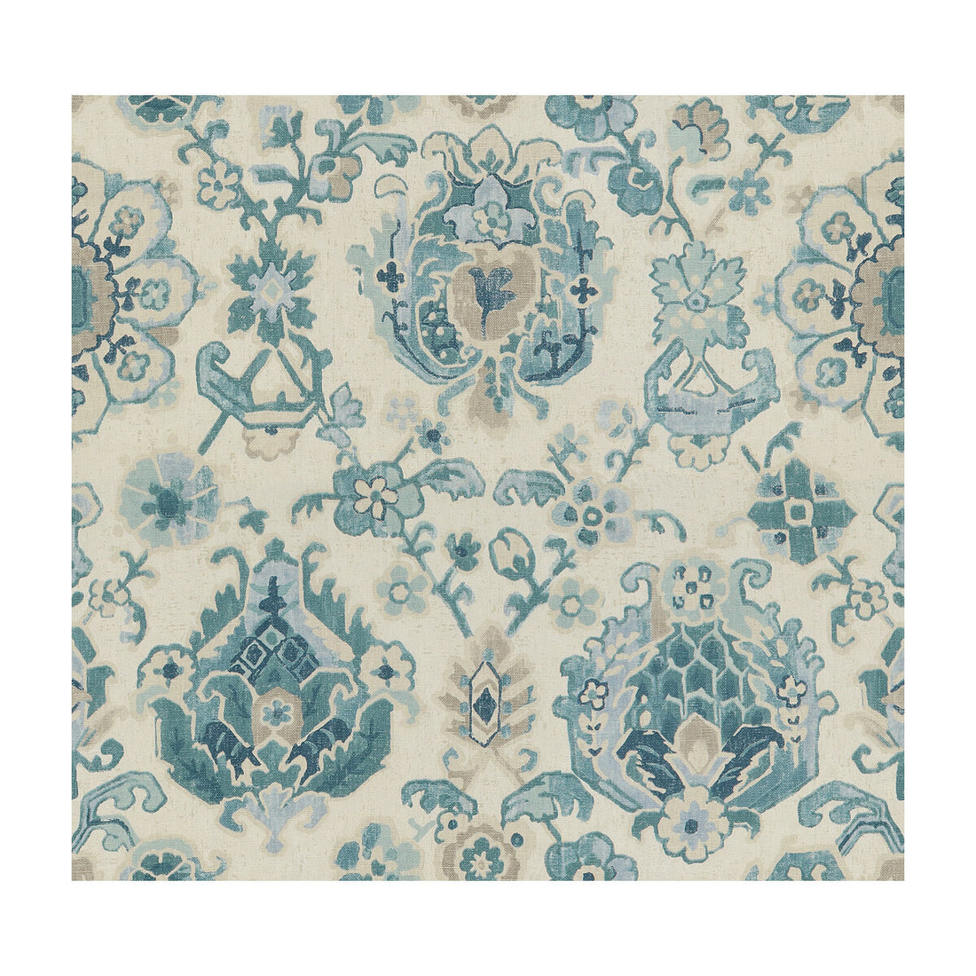 Saroukrug fabric in aquamarine color - pattern SAROUKRUG.35.0 - by Kravet Basics in the Sarah Richardson Harmony collection