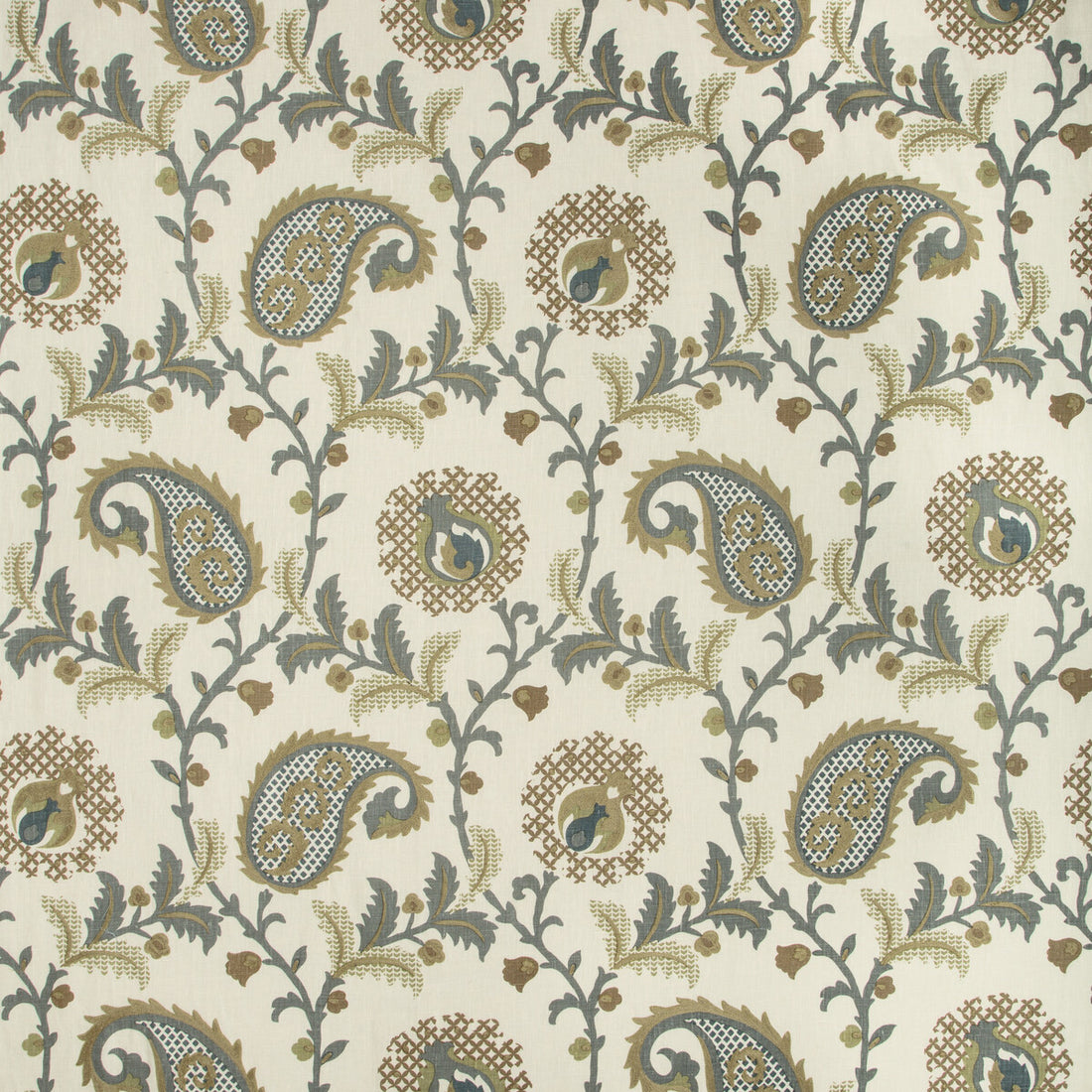 Saudade Paisley fabric in dried thyme color - pattern SAUDADE.321.0 - by Kravet Design in the Barclay Butera Sagamore collection