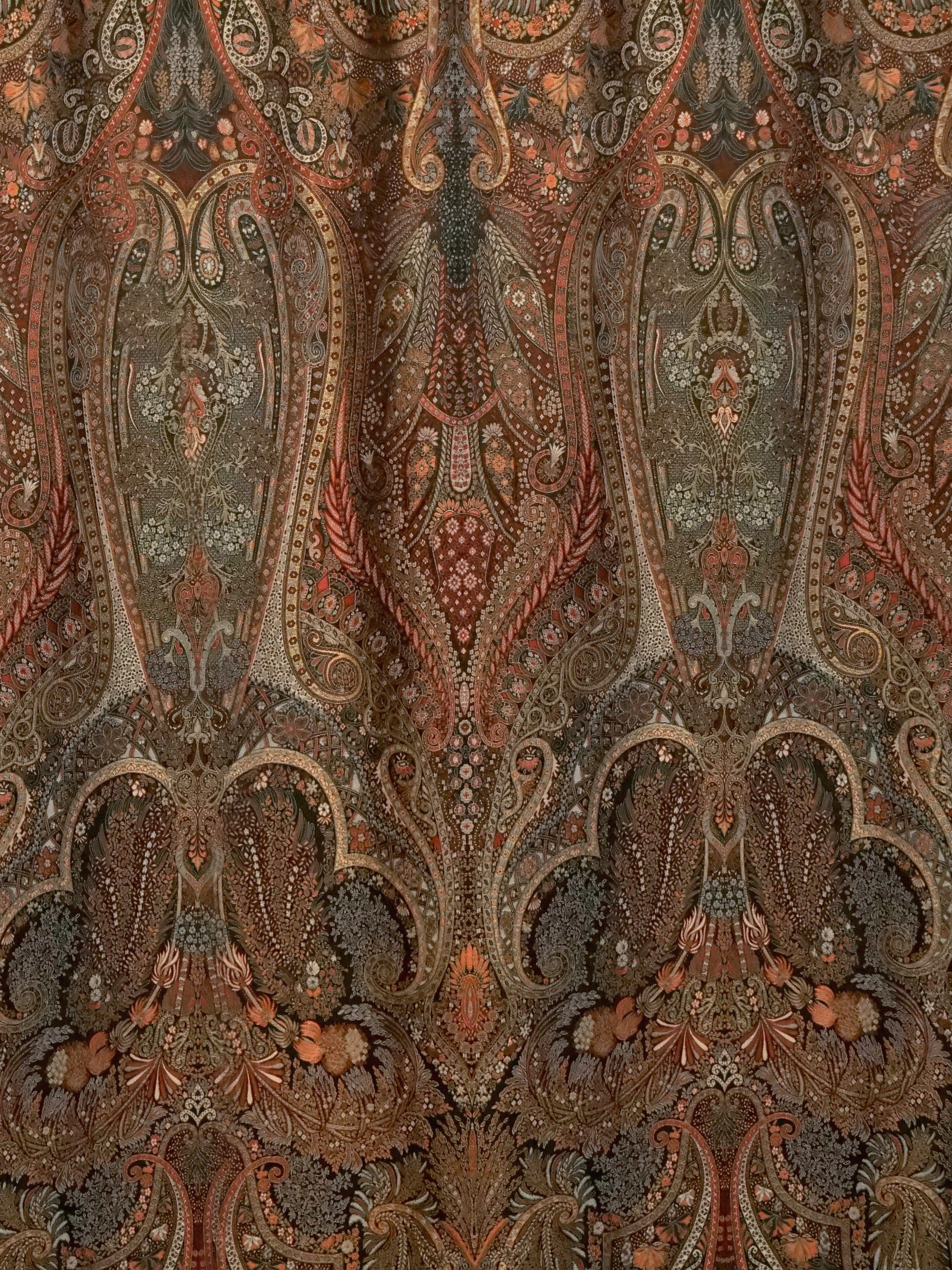 Livonia fabric in black multi color - pattern number SB 00027811 - by Scalamandre in the Old World Weavers collection