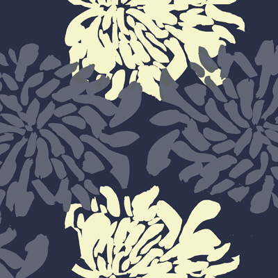 Gyp Bloom fabric in midnight color - pattern SC10051.516.0 - by Seacloth
