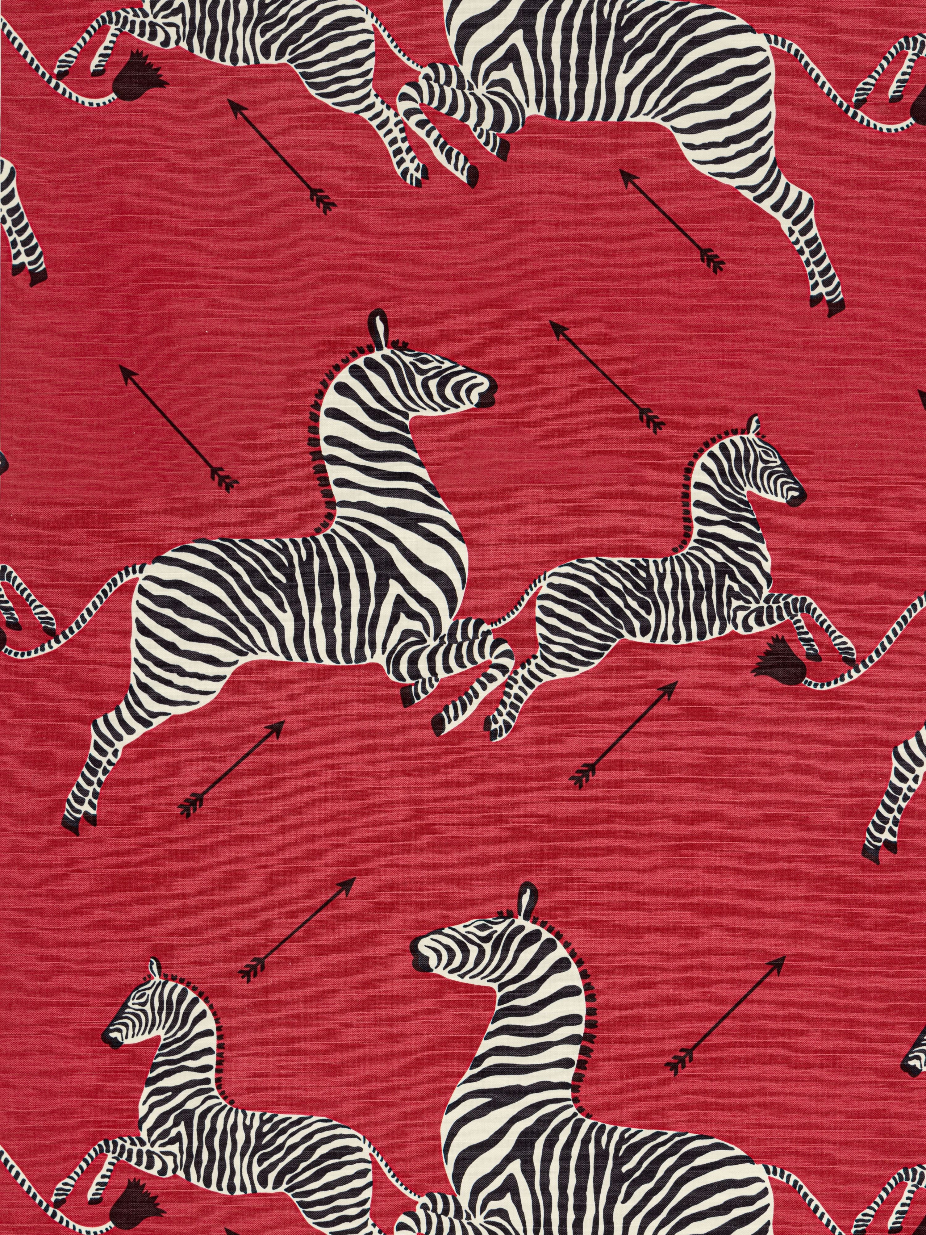 Zebras Fabric fabric in masai red color - pattern number SC 000116496M - by Scalamandre in the Scalamandre Fabrics Book 1 collection