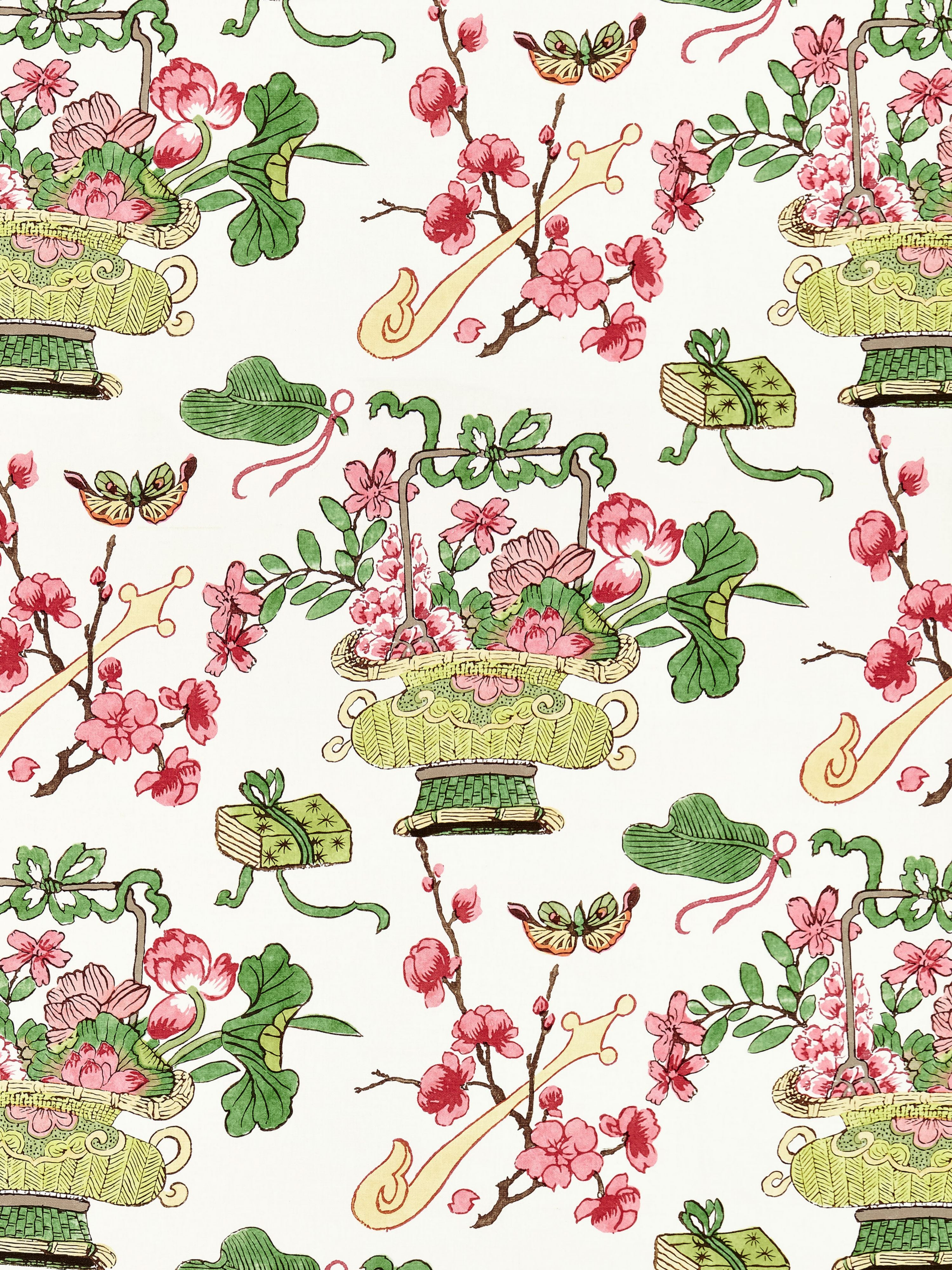 Shanghai Blossoms fabric in spring color - pattern number SC 000116591 - by Scalamandre in the Scalamandre Fabrics Book 1 collection