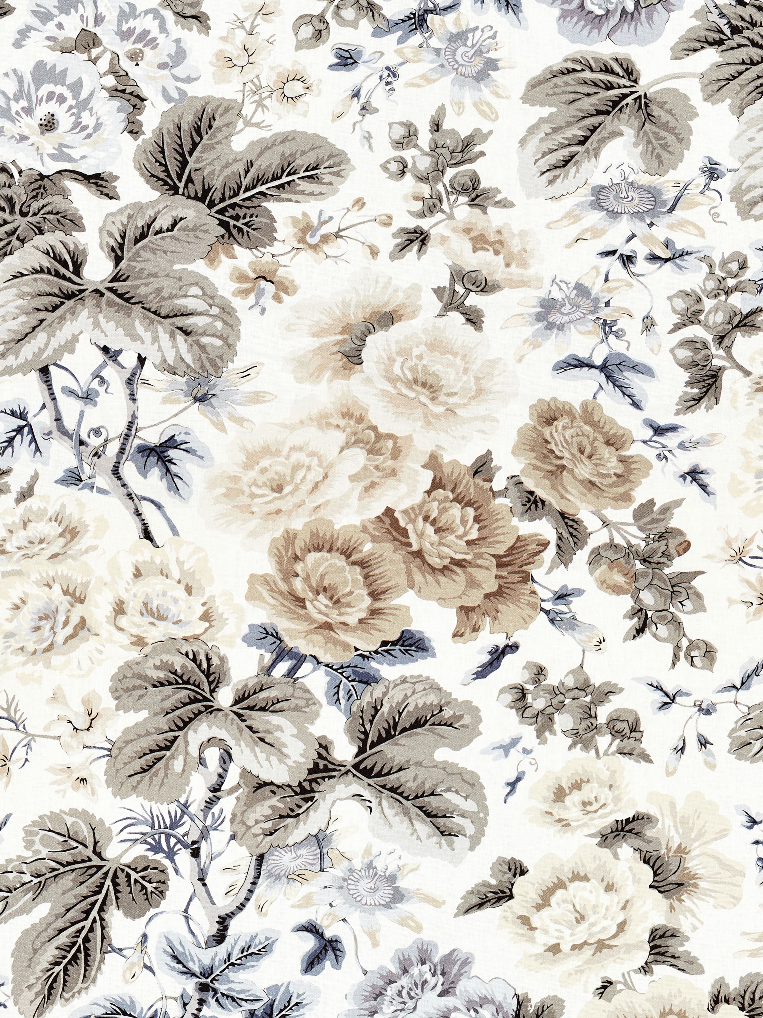 Highgrove Linen Print fabric in winter sky color - pattern number SC 000116595 - by Scalamandre in the Scalamandre Fabrics Book 1 collection