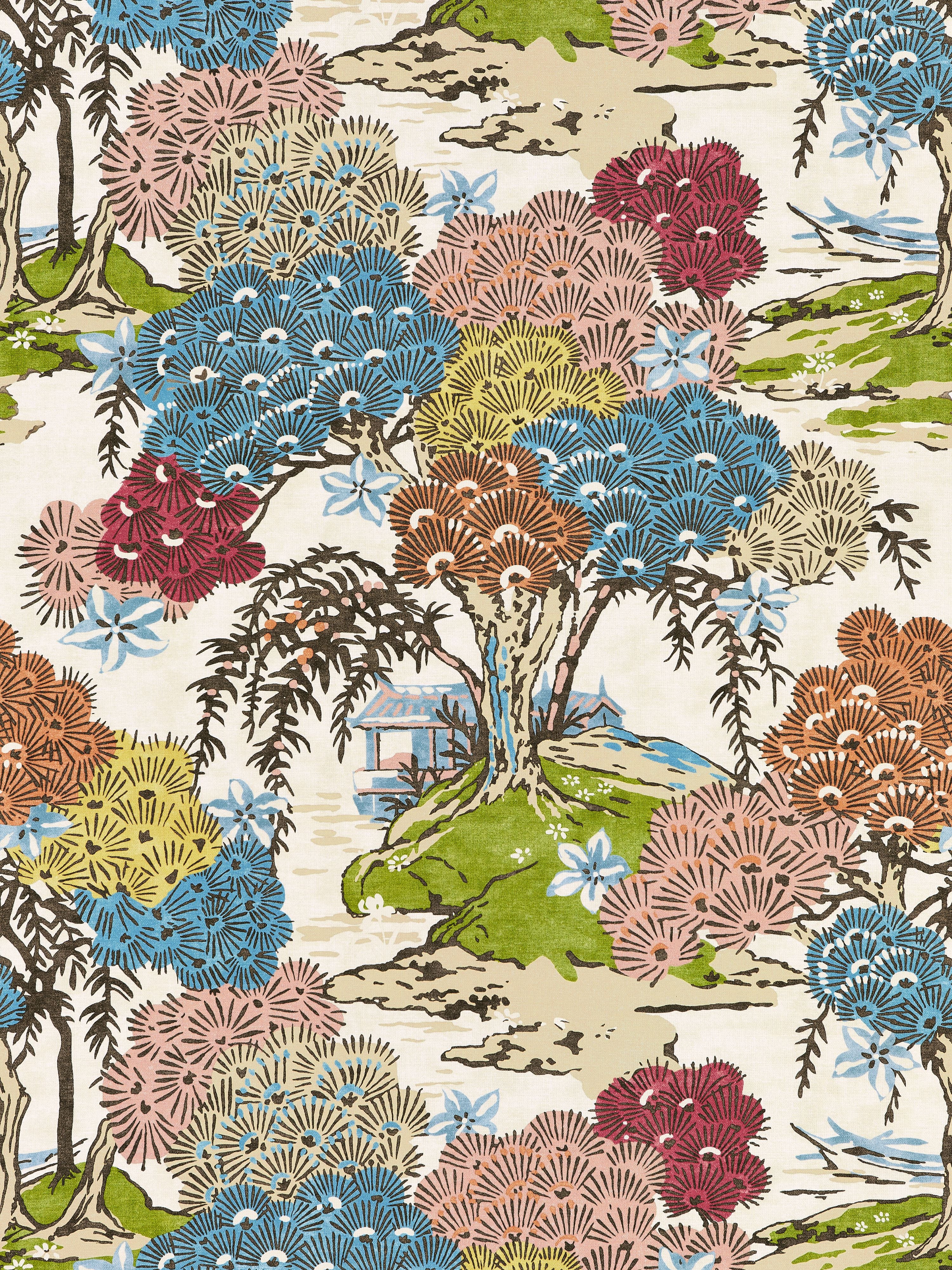 Sea Of Trees Print fabric in sunrise color - pattern number SC 000116627 - by Scalamandre in the Scalamandre Fabrics Book 1 collection