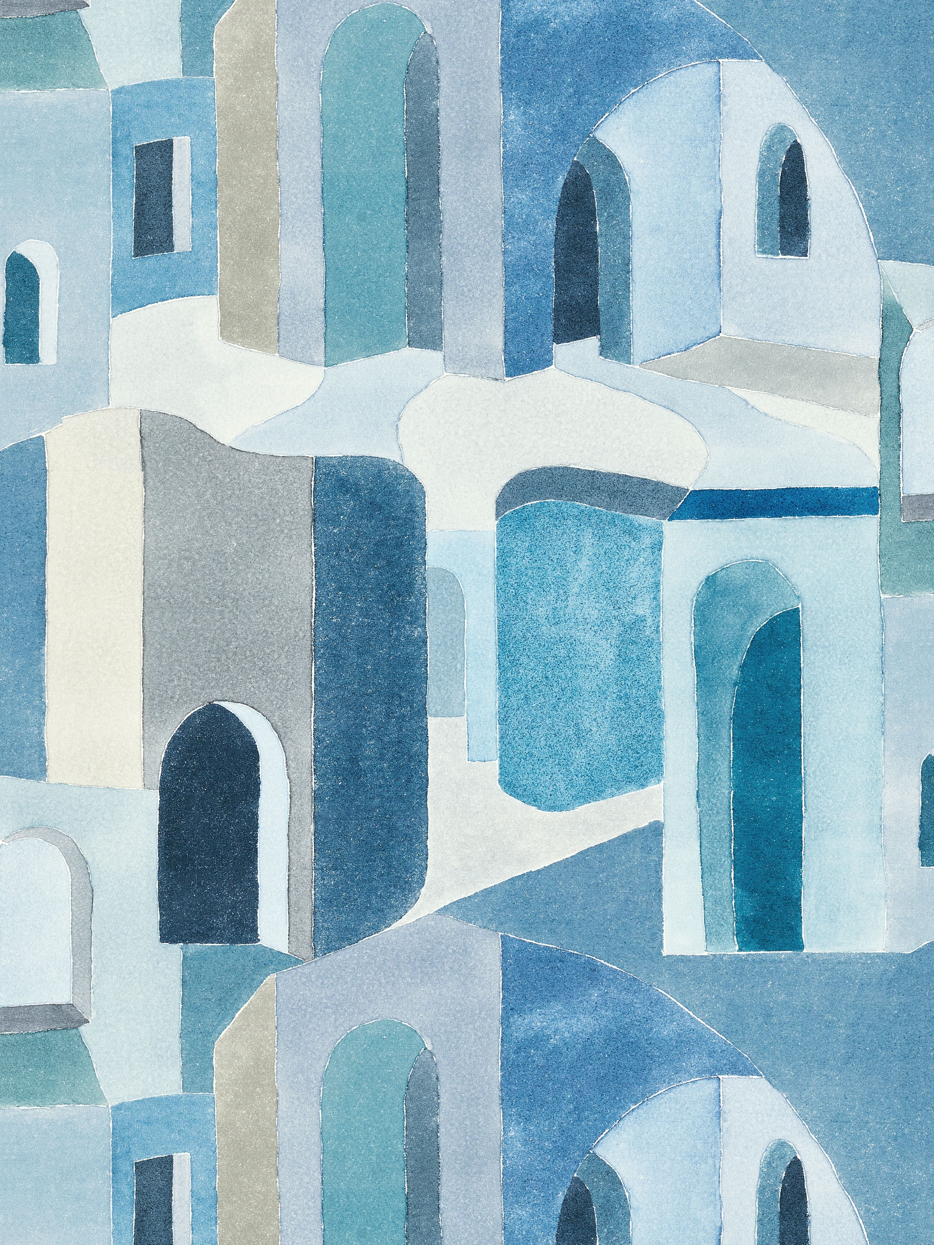 Riad Cotton Print fabric in mediterranean color - pattern number SC 000116637 - by Scalamandre in the Scalamandre Fabrics Book 1 collection