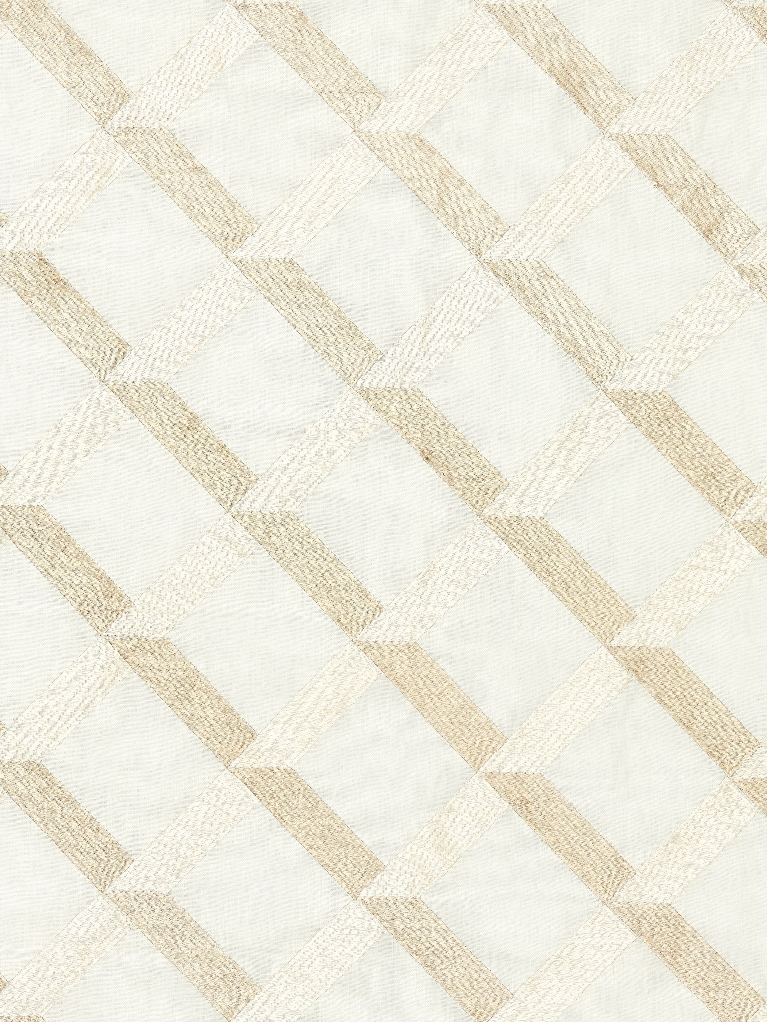 Lattice Embroidery fabric in alabaster color - pattern number SC 000127090 - by Scalamandre in the Scalamandre Fabrics Book 1 collection
