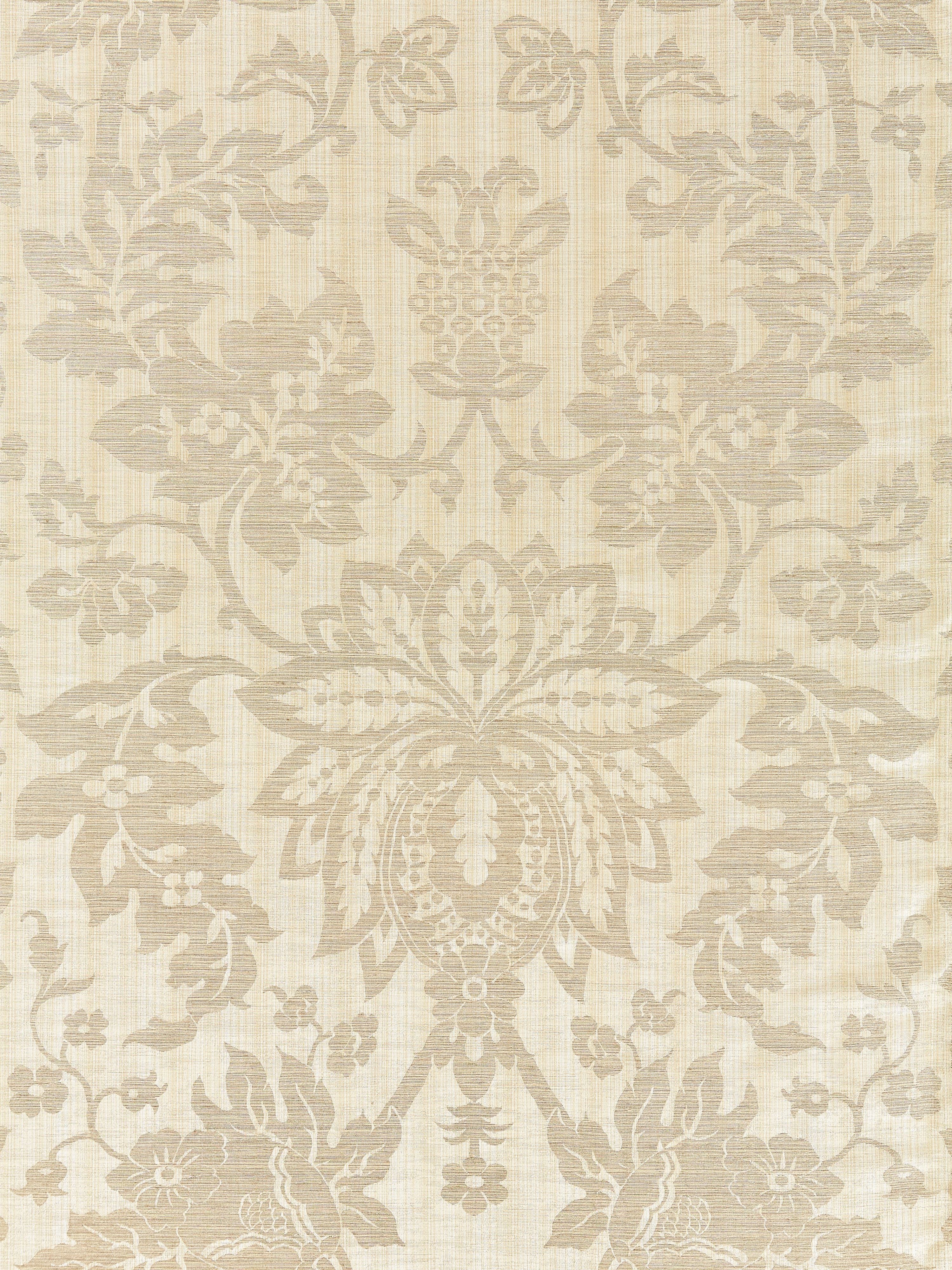 Metalline Damask fabric in champagne color - pattern number SC 000127136 - by Scalamandre in the Scalamandre Fabrics Book 1 collection